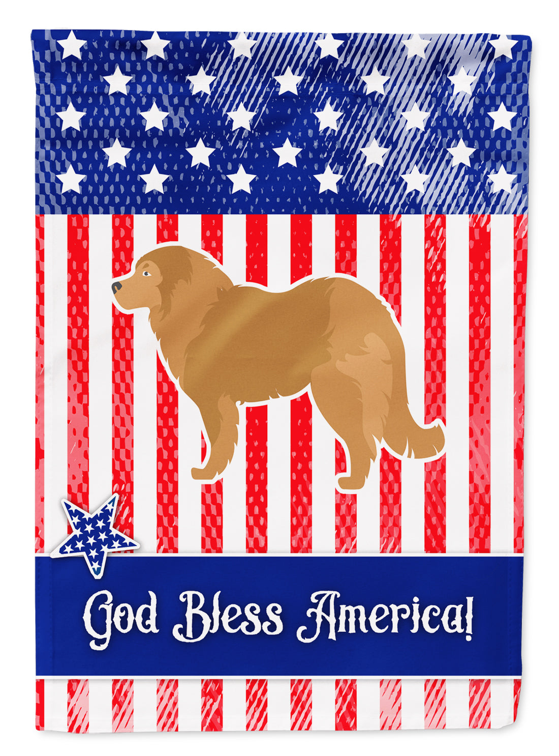USA Patriotic Caucasian Shepherd Dog Flag Garden Size BB3325GF  the-store.com.