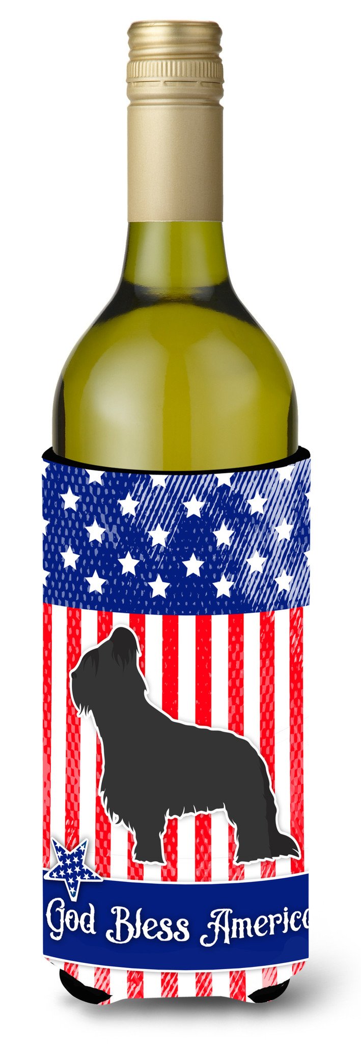 USA Patriotic Briard Wine Bottle Beverge Insulator Hugger BB3326LITERK by Caroline&#39;s Treasures