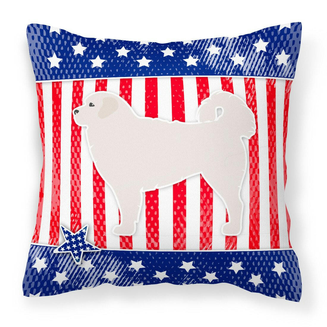 USA Patriotic Polish Tatra Sheepdog Fabric Decorative Pillow BB3327PW1818 by Caroline's Treasures