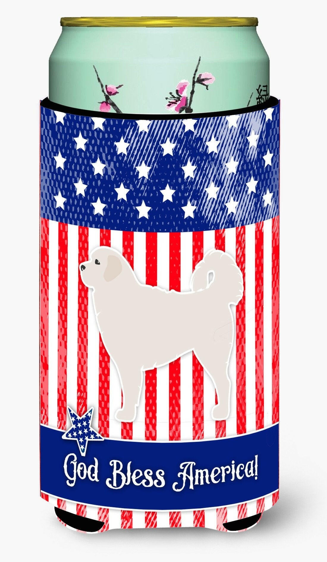 USA Patriotic Polish Tatra Sheepdog Tall Boy Beverage Insulator Hugger BB3327TBC by Caroline&#39;s Treasures