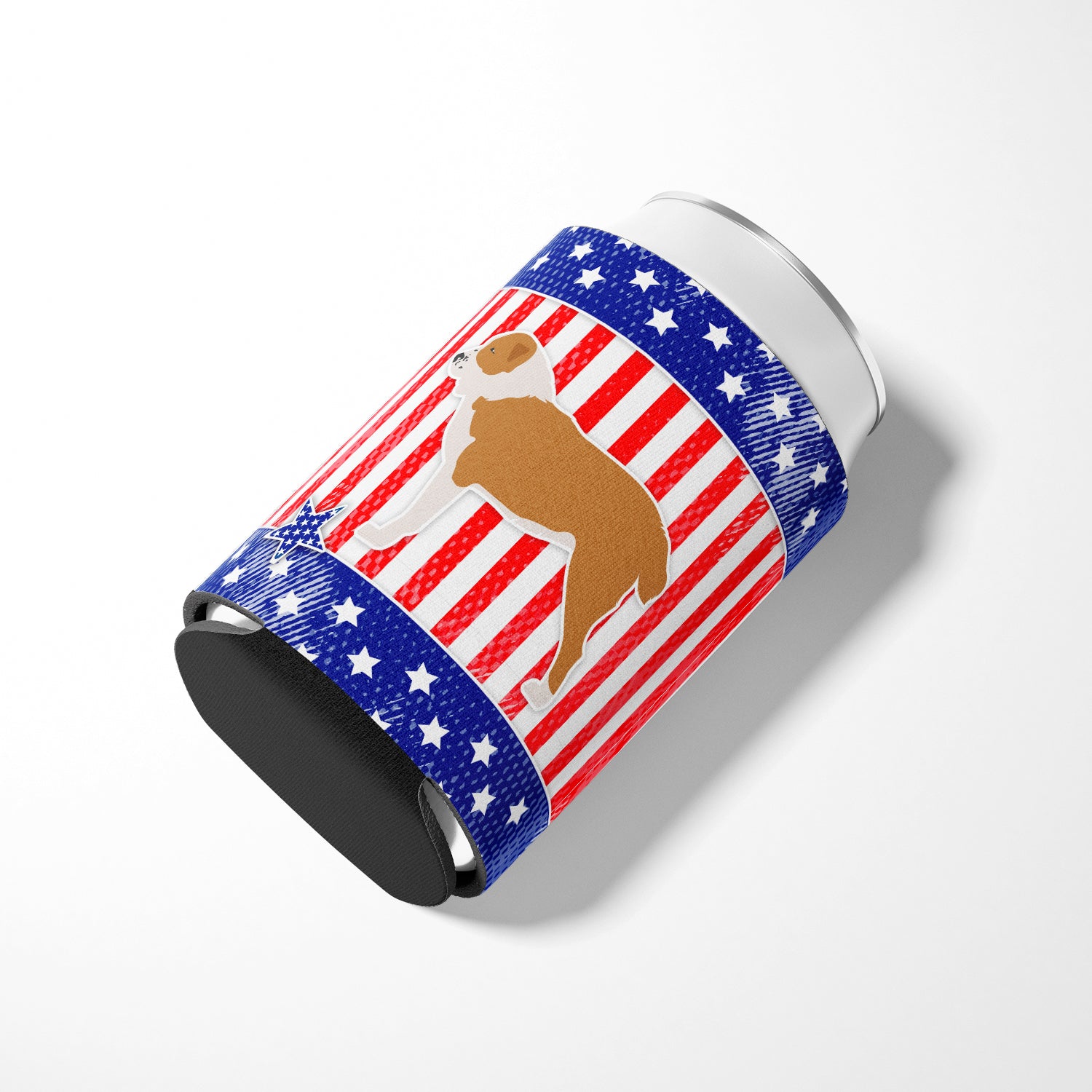USA Patriotic Central Asian Shepherd Dog Can or Bottle Hugger BB3328CC  the-store.com.