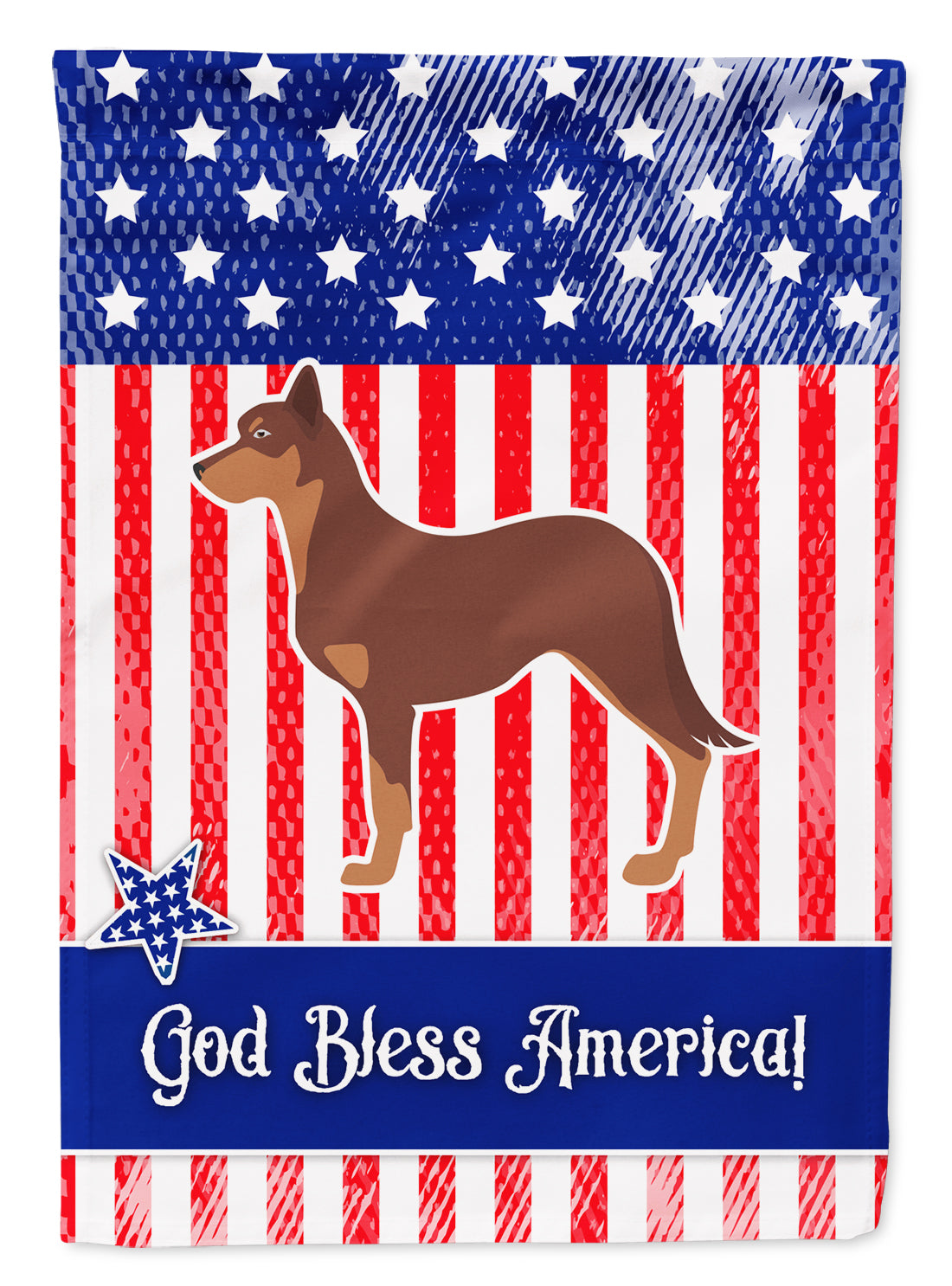 USA Patriotic Australian Kelpie Dog Flag Garden Size BB3329GF  the-store.com.