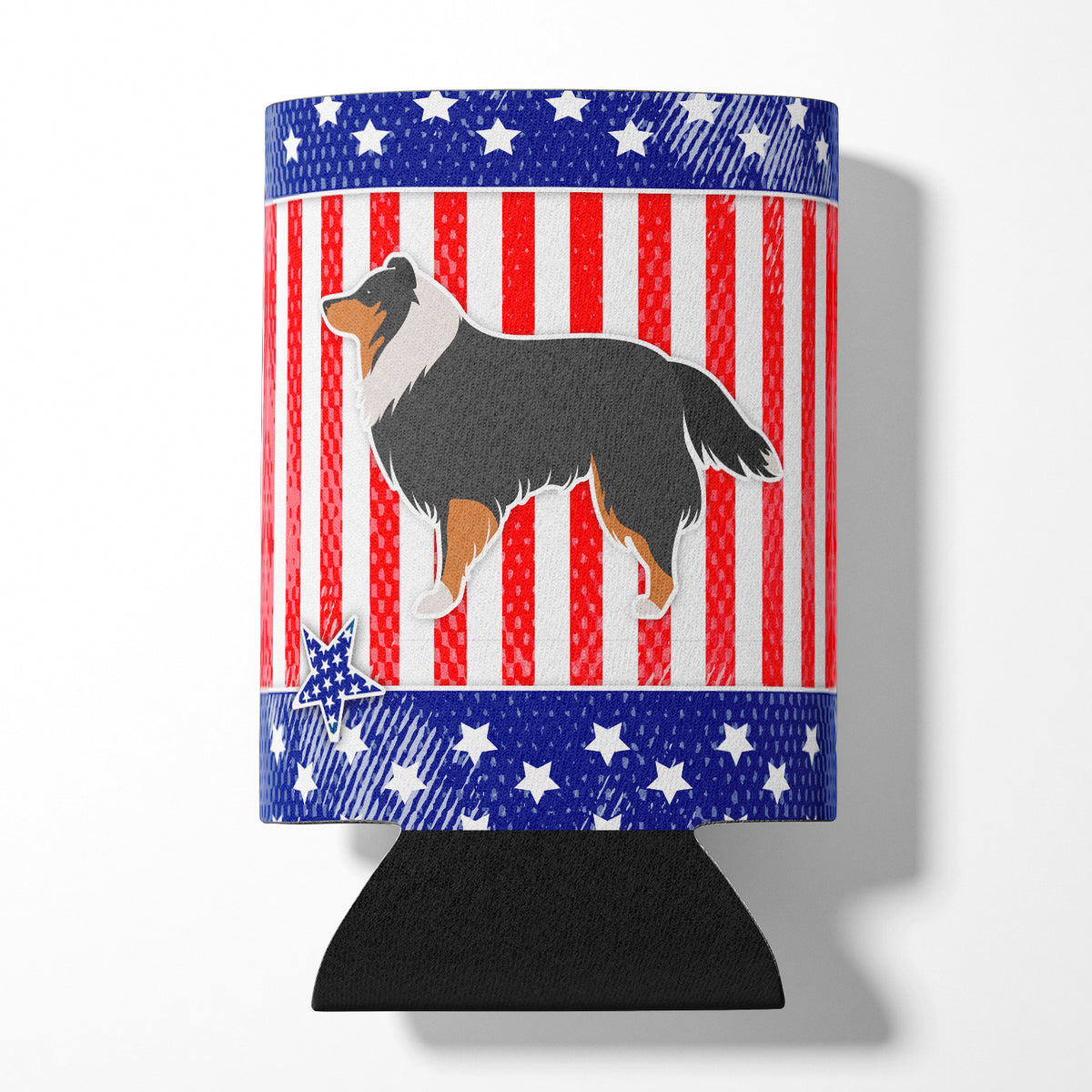 USA Patriotic Sheltie/Shetland Sheepdog Can ou Bottle Hugger BB3330CC