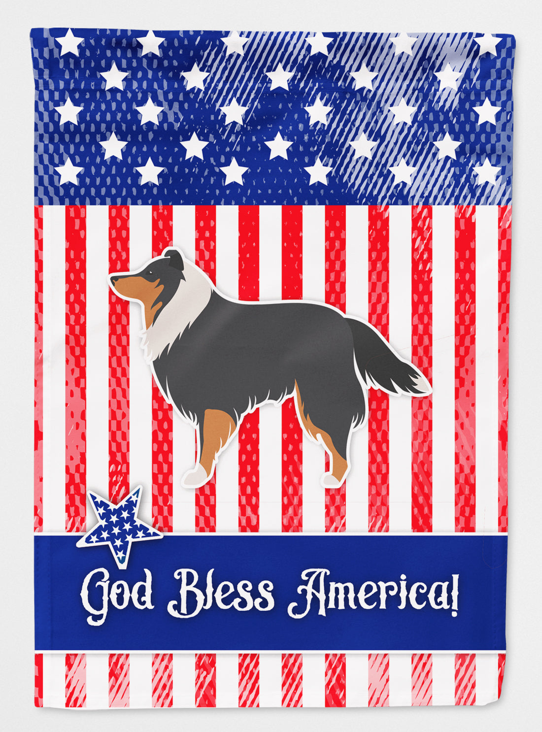 USA Patriotic Sheltie/Shetland Sheepdog Flag Canvas House Size BB3330CHF  the-store.com.