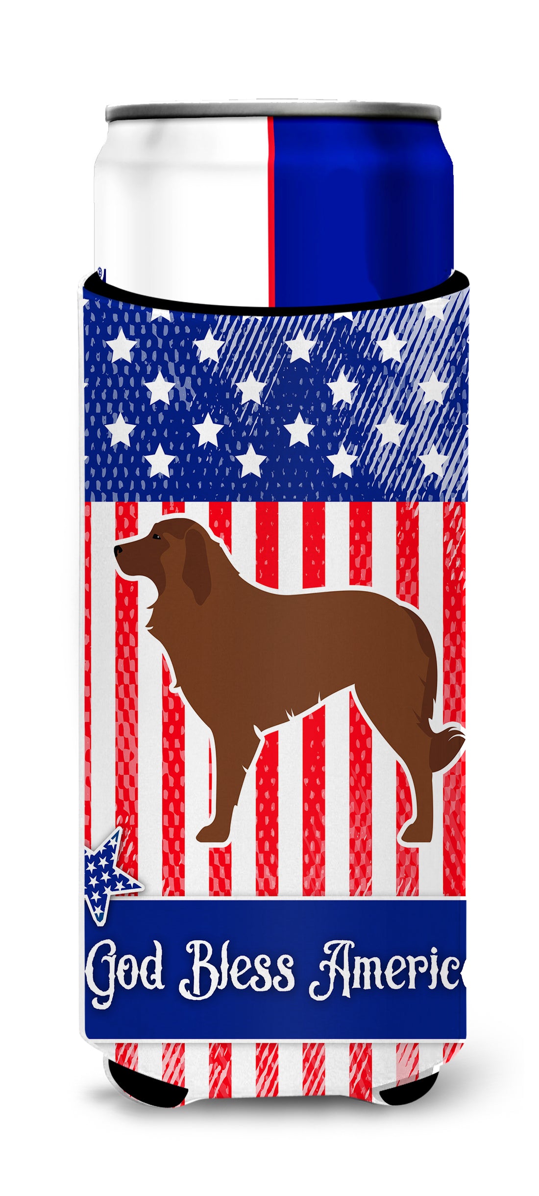 USA Patriotic Portuguese Sheepdog Dog  Ultra Hugger for slim cans BB3331MUK