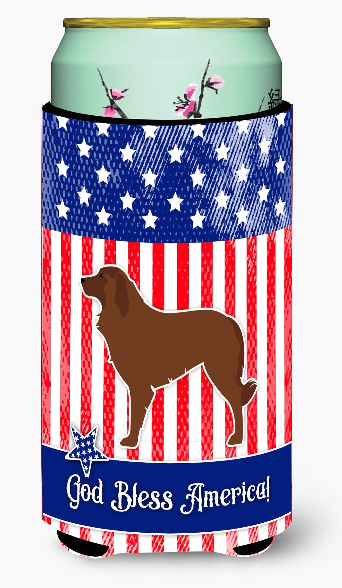 USA Patriotic Portuguese Sheepdog Dog Tall Boy Beverage Insulator Hugger BB3331TBC by Caroline&#39;s Treasures