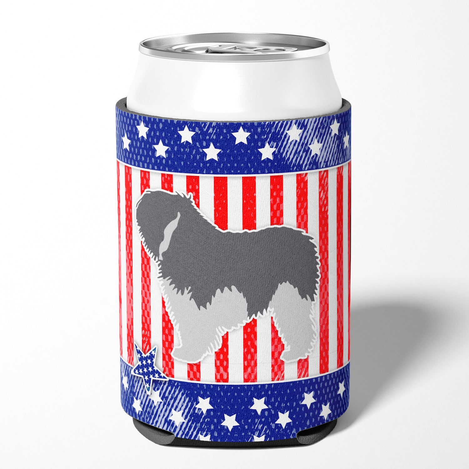 USA Patriotic Polish Lowland Sheepdog Dog Can ou Bottle Hugger BB3332CC