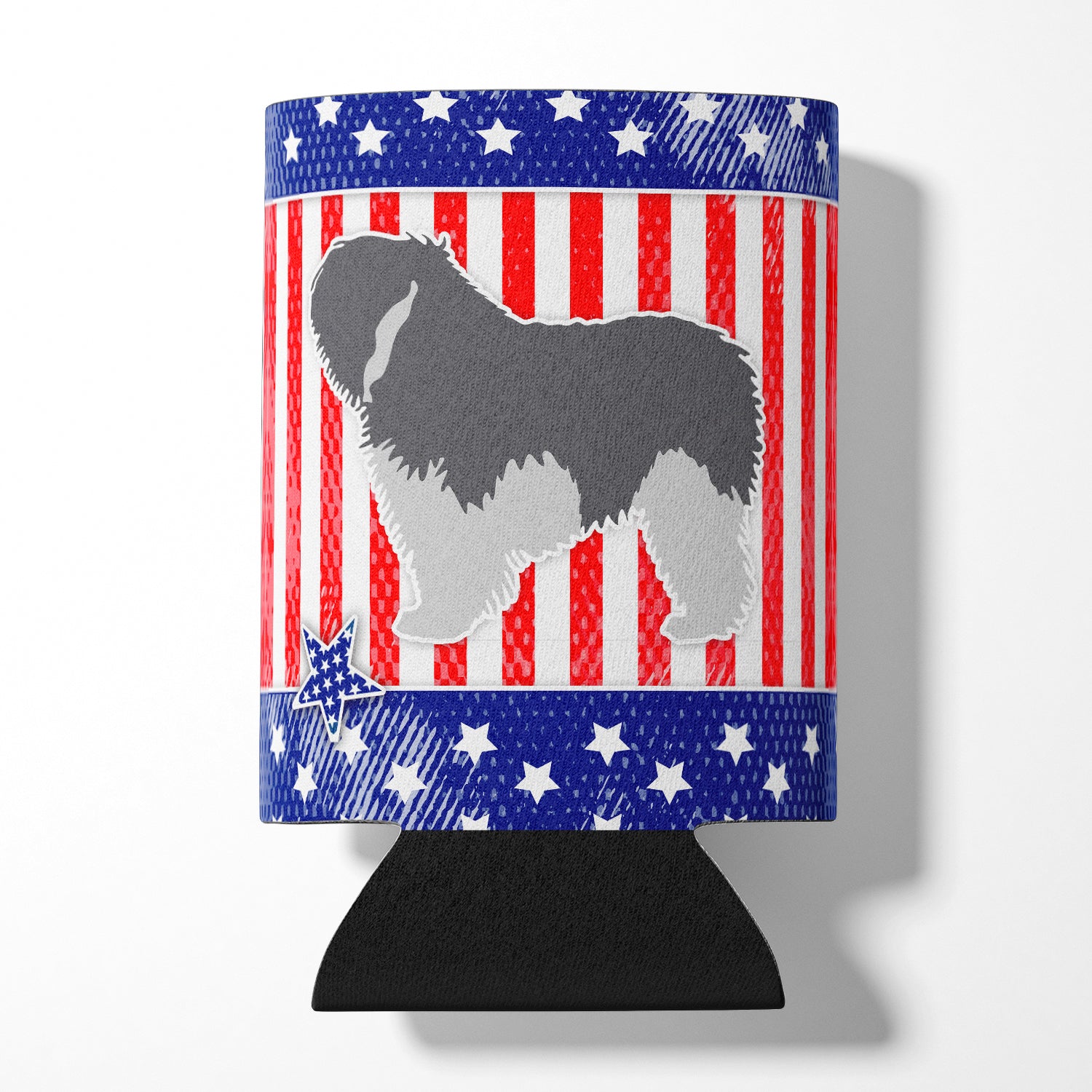 USA Patriotic Polish Lowland Sheepdog Dog Can ou Bottle Hugger BB3332CC