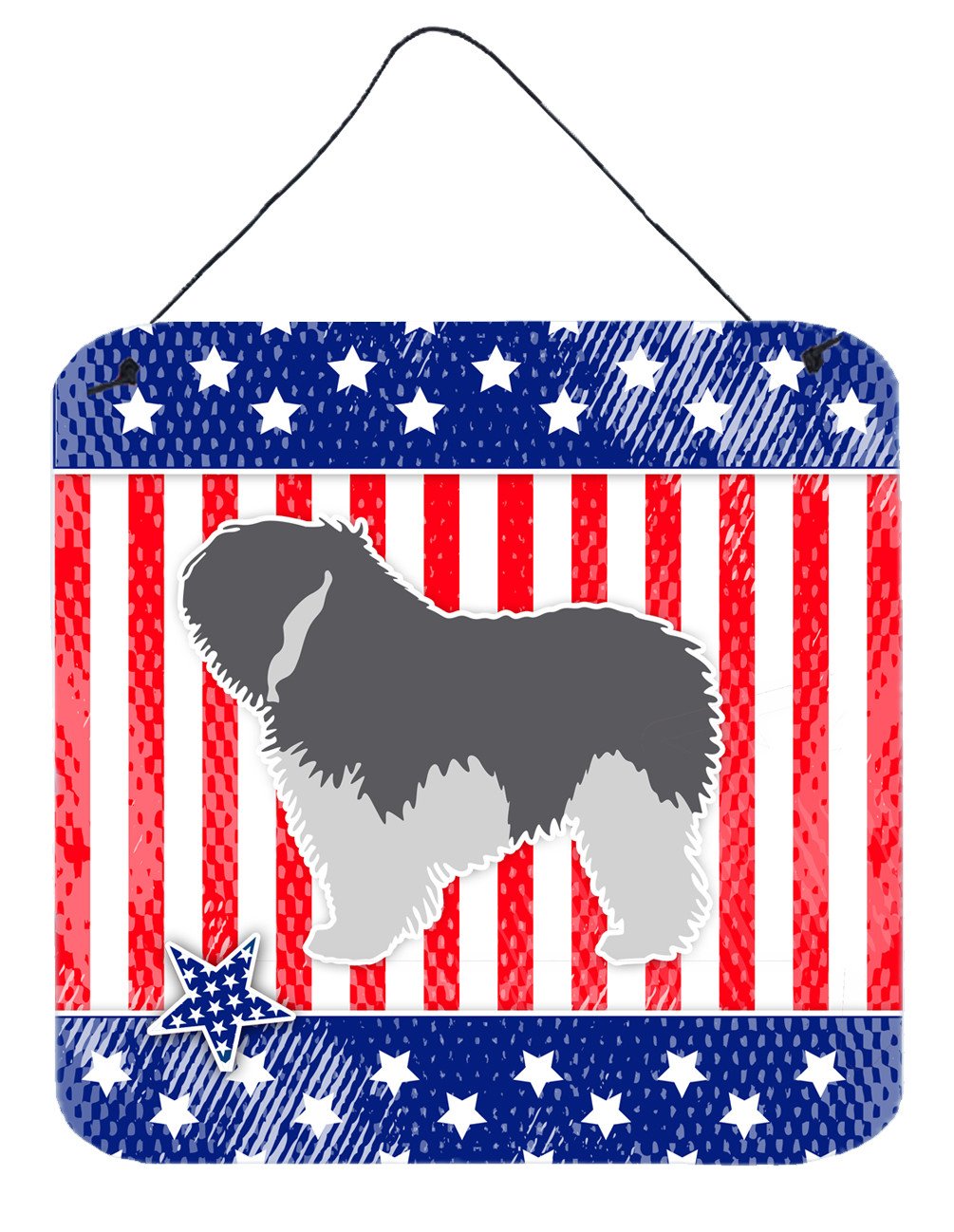 USA Patriotic Polish Lowland Sheepdog Dog Wall or Door Hanging Prints BB3332DS66 by Caroline&#39;s Treasures