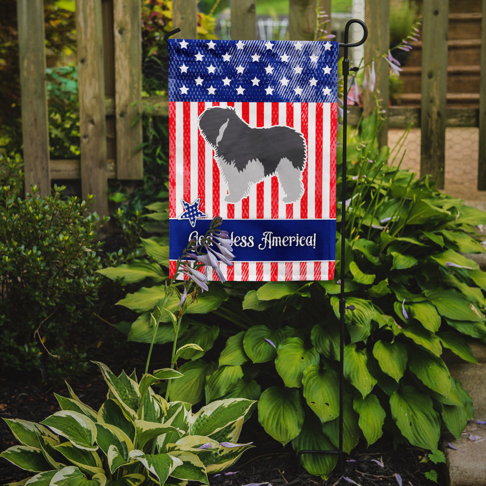 USA Patriotic Polish Lowland Sheepdog Dog Flag Garden Size BB3332GF  the-store.com.