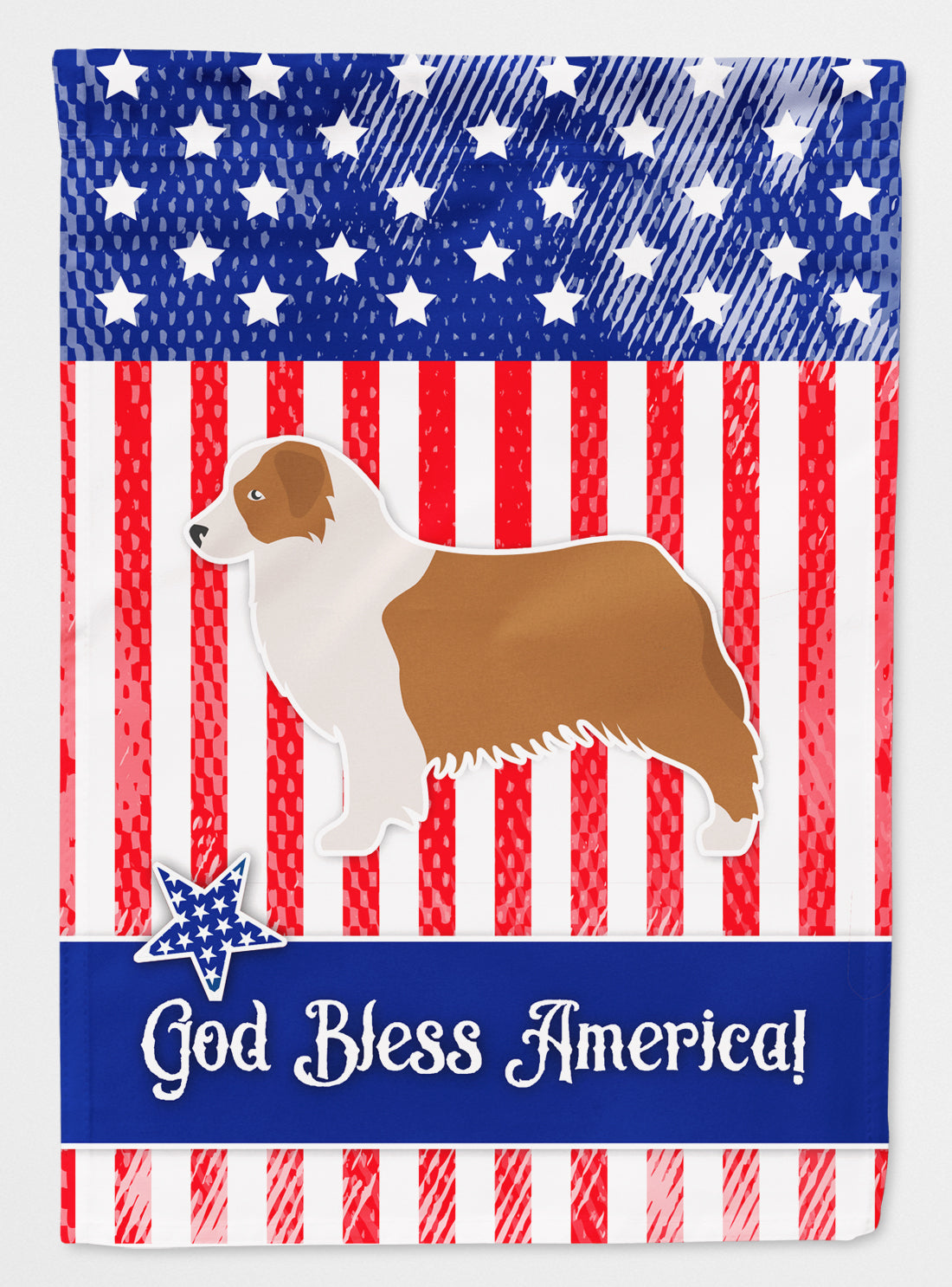 USA Patriotic Australian Shepherd Dog Flag Canvas House Size BB3333CHF