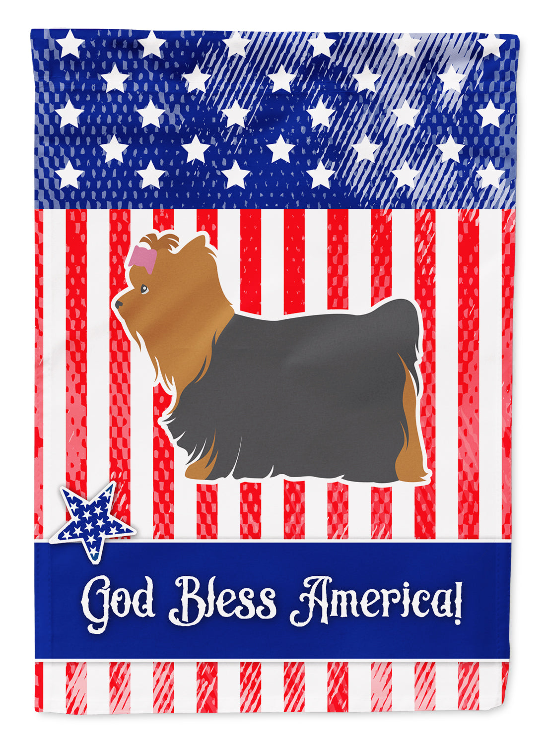 USA Patriotic Yorkshire Terrier Yorkie Flag Garden Size BB3334GF