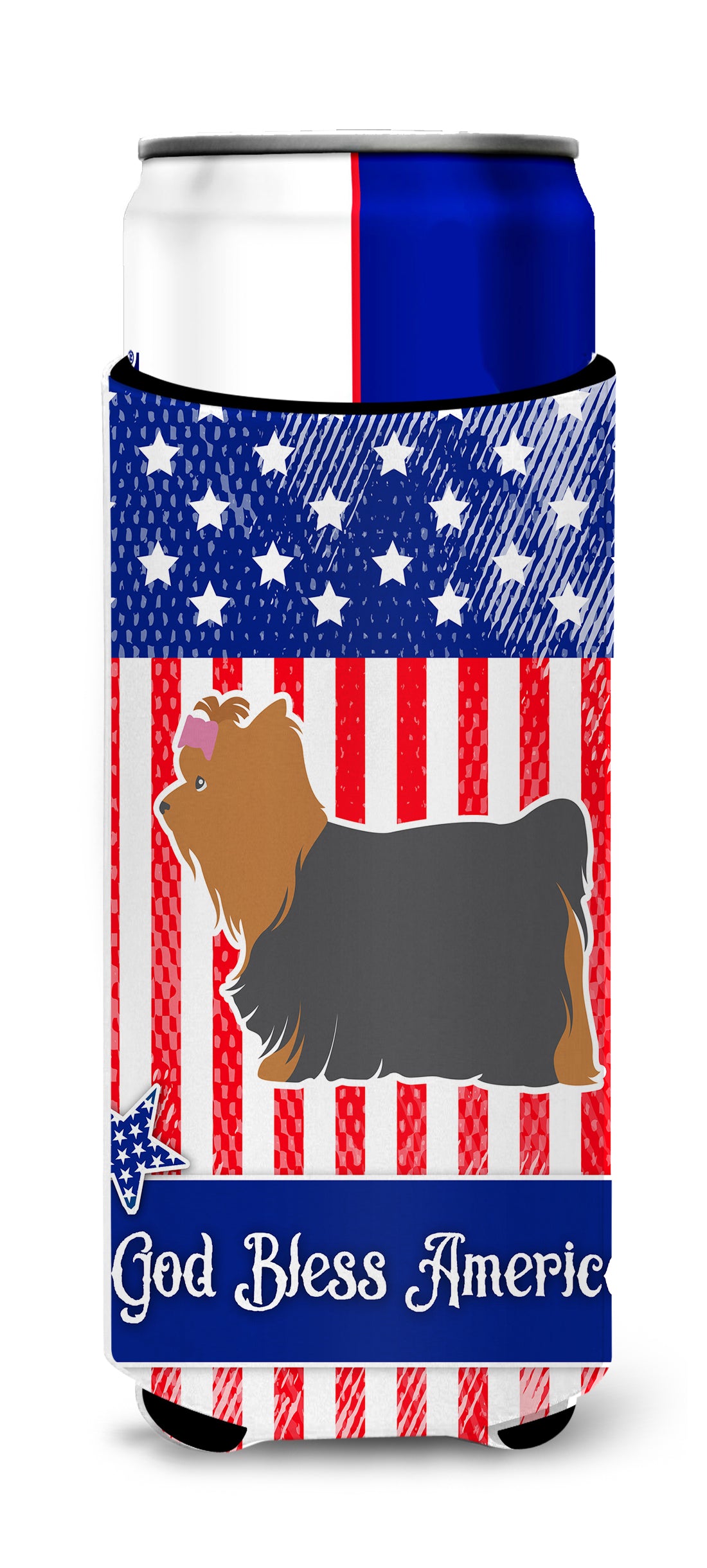 USA Patriotic Yorkshire Terrier Yorkie  Ultra Hugger for slim cans BB3334MUK  the-store.com.