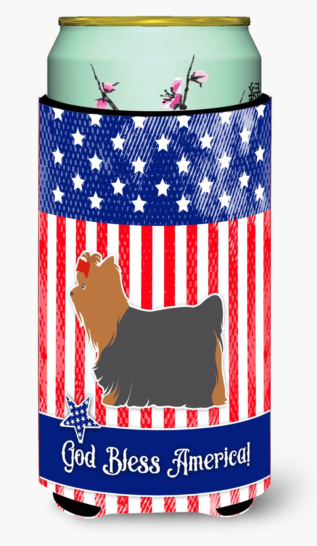USA Patriotic Yorkshire Terrier Yorkie Tall Boy Beverage Insulator Hugger BB3334TBC by Caroline&#39;s Treasures