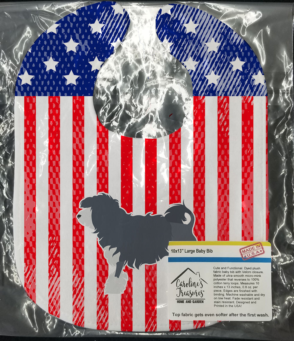 USA Patriotic Lowchen Baby Bib BB3335BIB - the-store.com