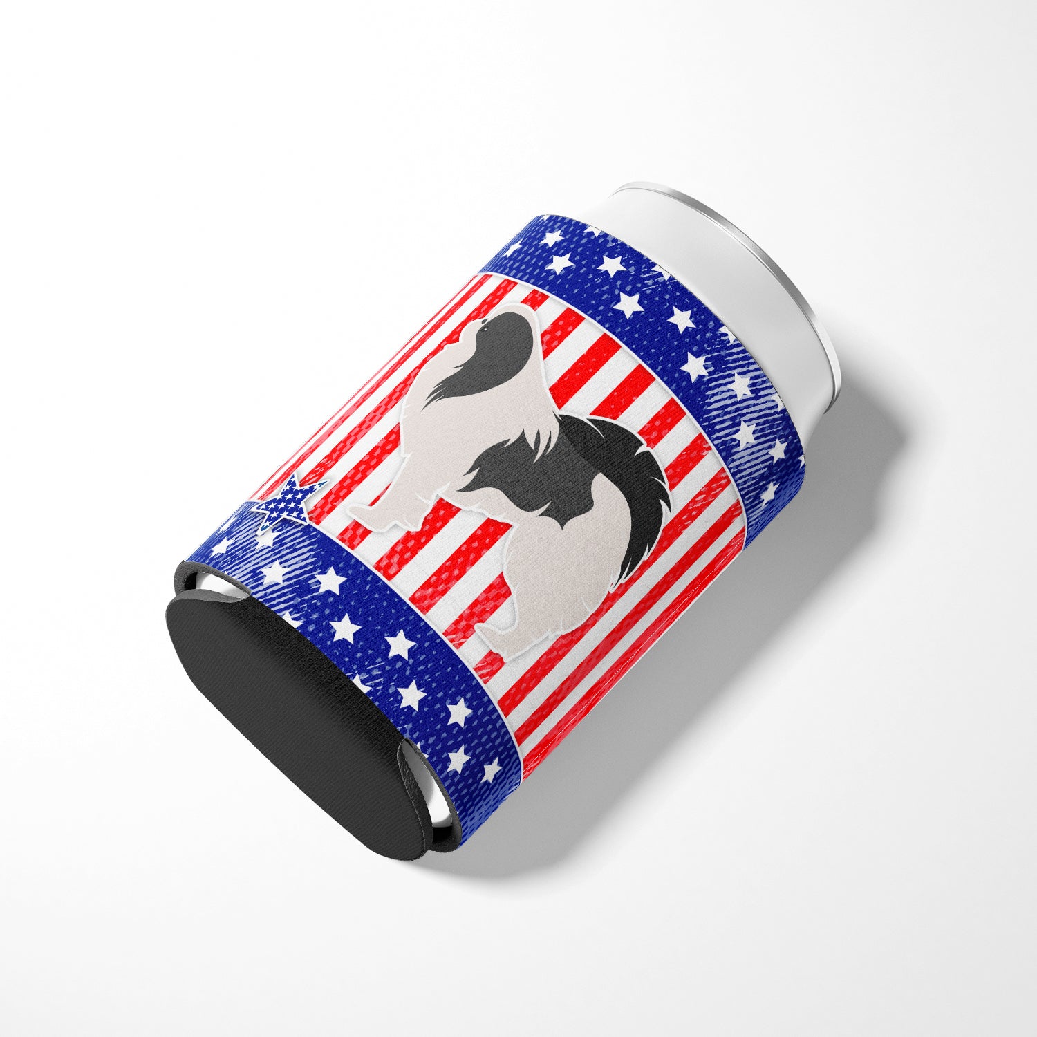 USA Patriotic Japanese Chin Can or Bottle Hugger BB3337CC