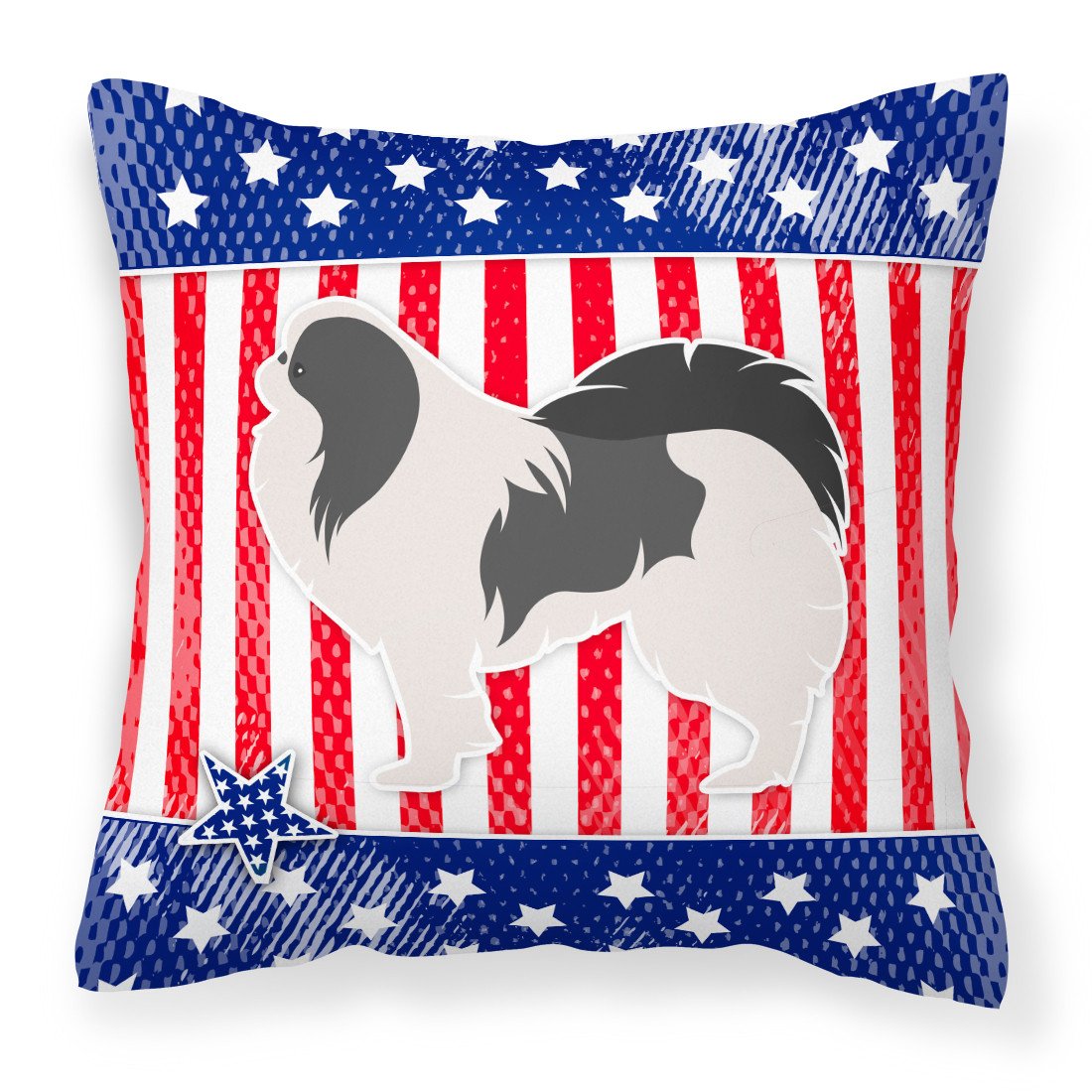 USA Patriotic Japanese Chin Fabric Decorative Pillow BB3337PW1818 by Caroline&#39;s Treasures