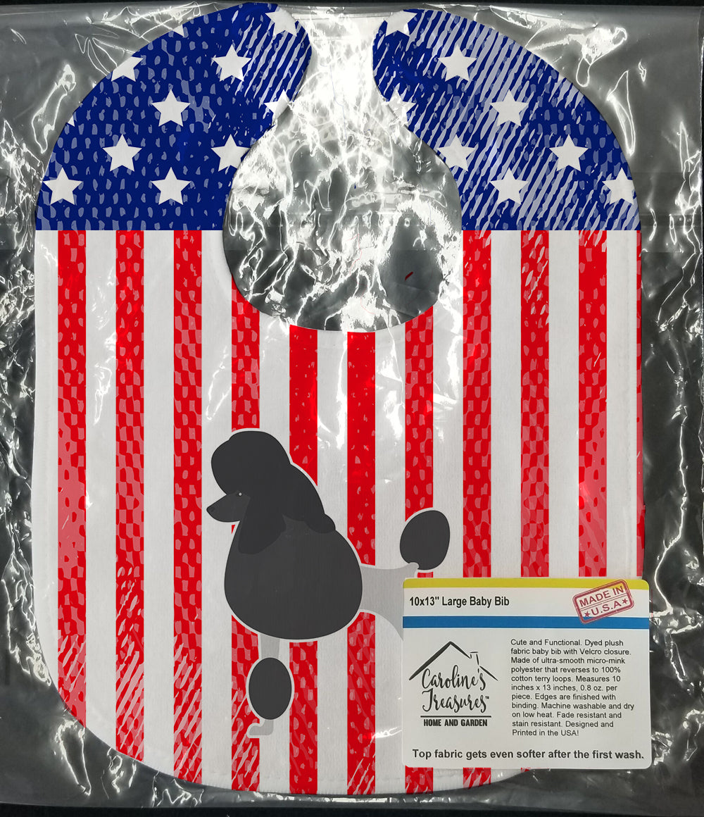 USA Patriotic Poodle Baby Bib BB3339BIB - the-store.com