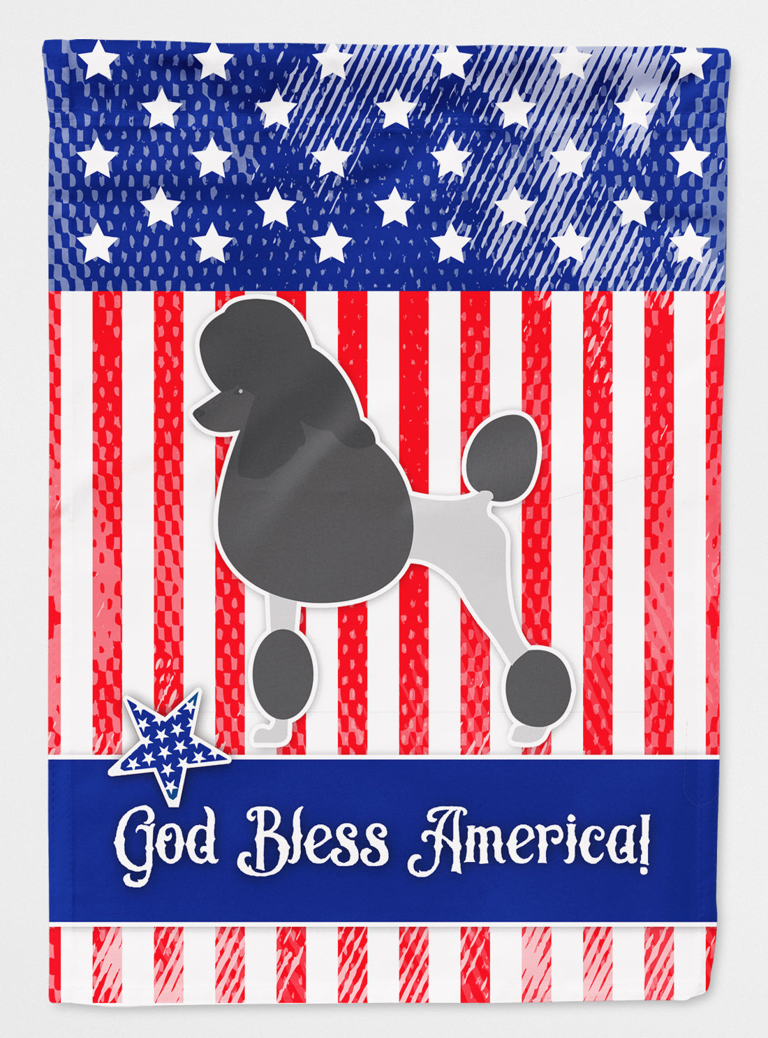 USA Patriotic Poodle Flag Canvas House Size BB3339CHF  the-store.com.