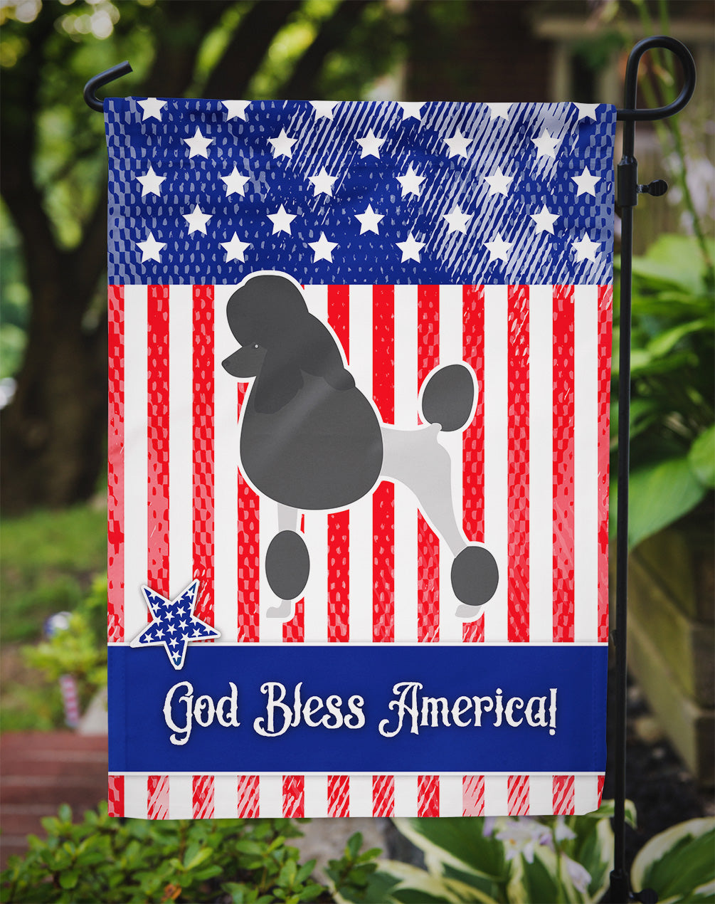 USA Patriotic Poodle Flag Garden Size BB3339GF  the-store.com.