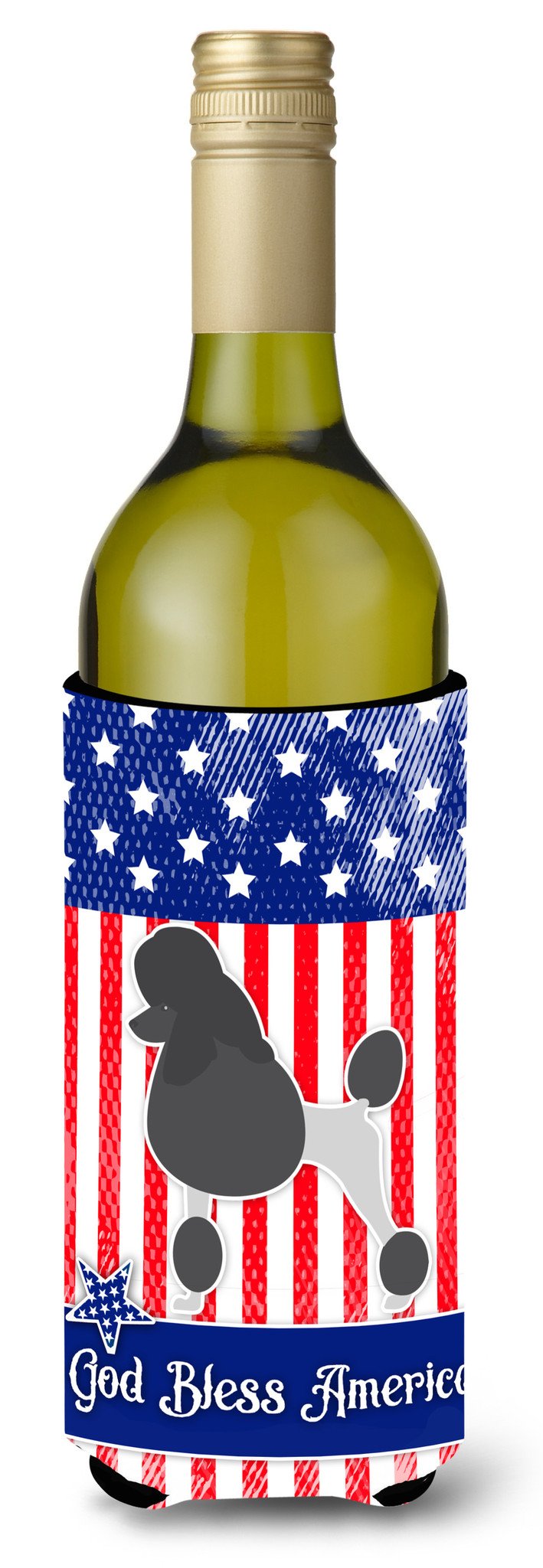USA Patriotic Poodle Wine Bottle Beverge Insulator Hugger BB3339LITERK by Caroline's Treasures