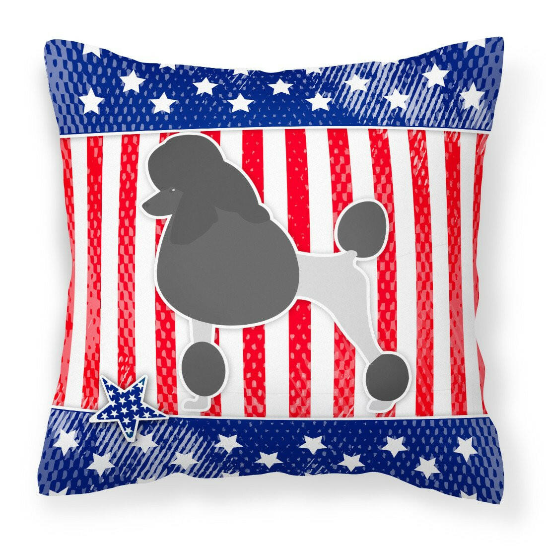 USA Patriotic Poodle Fabric Decorative Pillow BB3339PW1818 by Caroline's Treasures