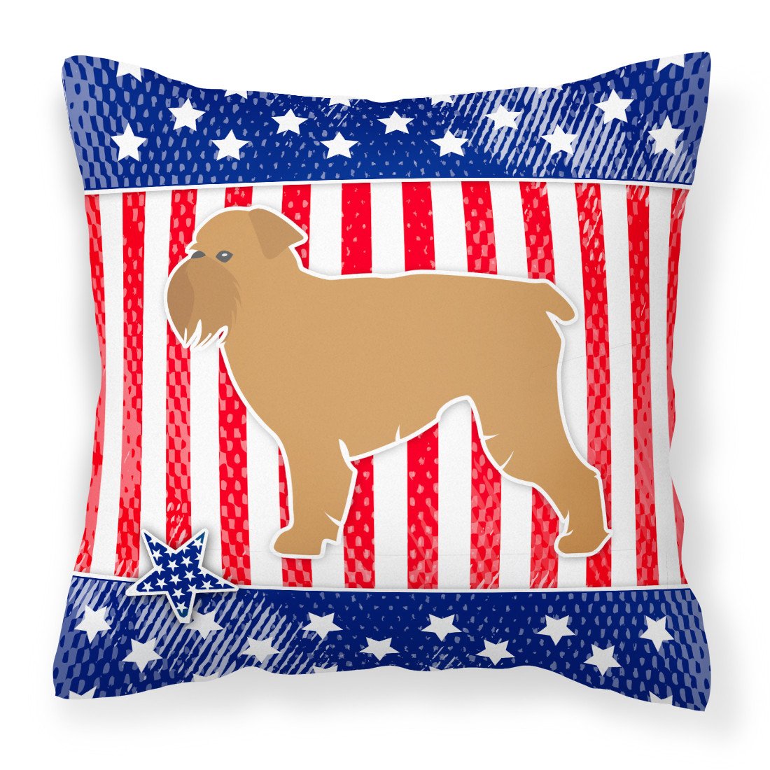 USA Patriotic Brussels Griffon Fabric Decorative Pillow BB3340PW1818 by Caroline's Treasures