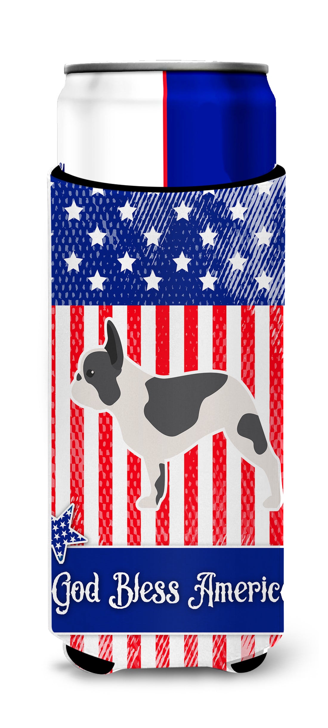 USA Patriotic French Bulldog  Ultra Hugger for slim cans BB3341MUK  the-store.com.