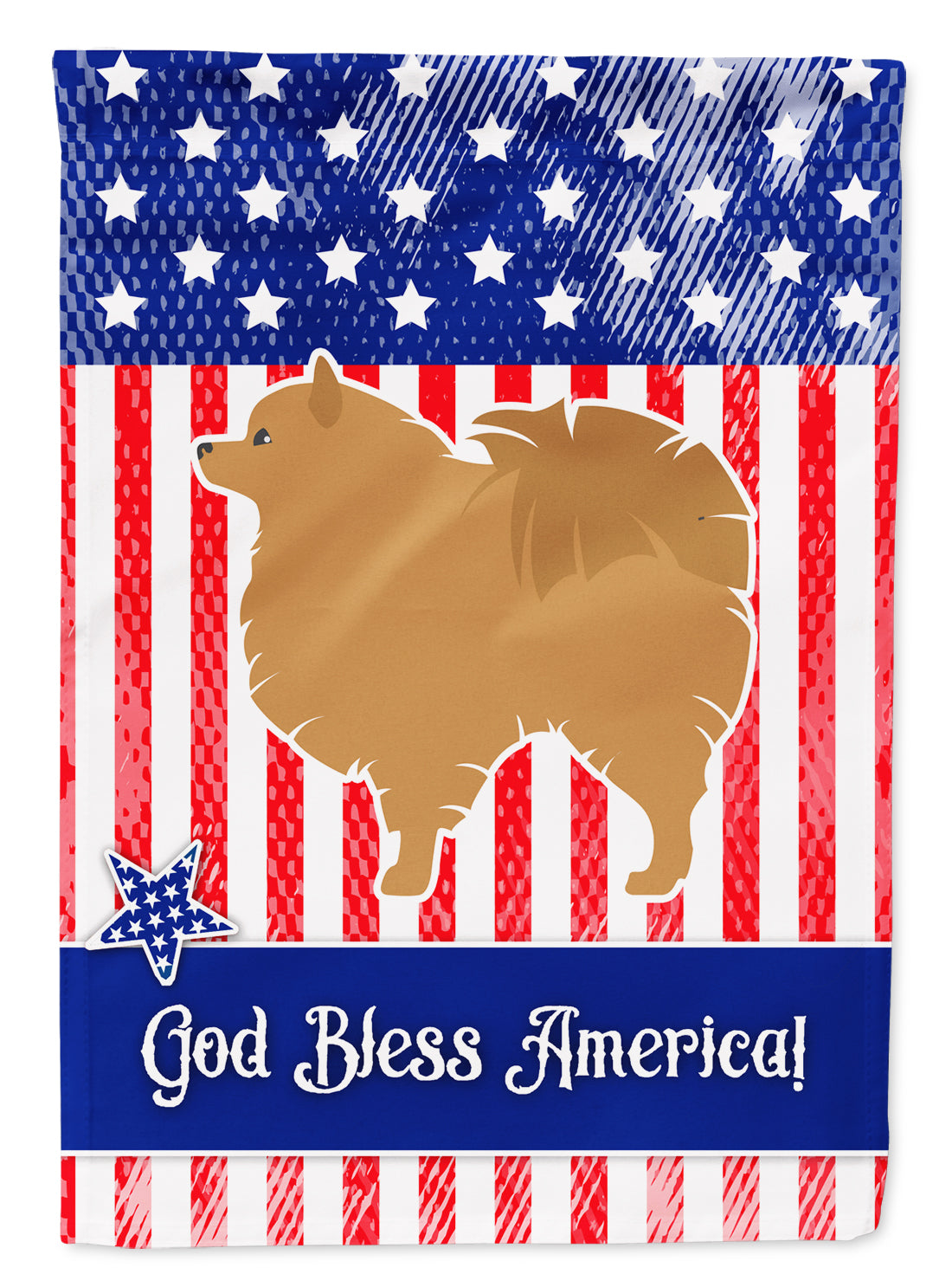 USA Patriotic Pomeranian Flag Garden Size BB3342GF