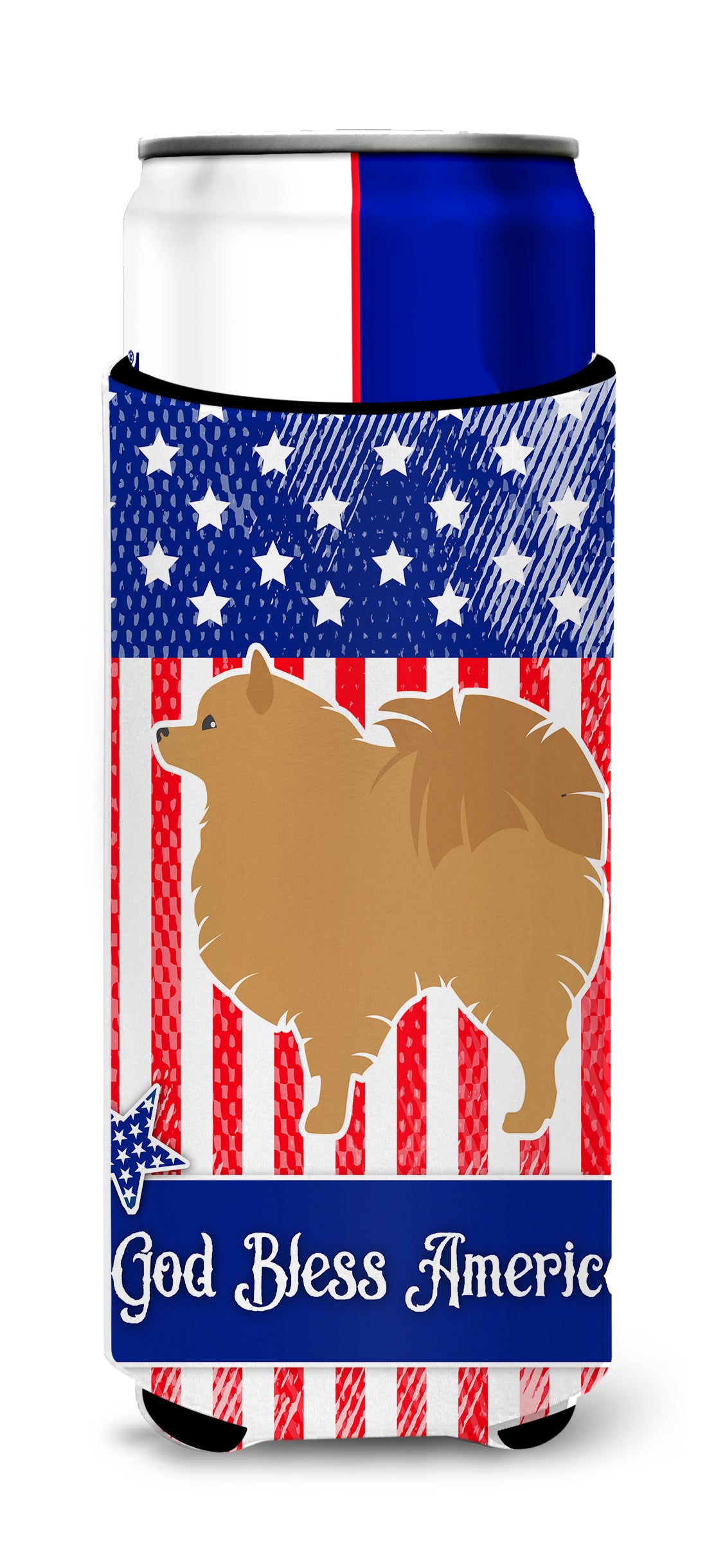 USA Patriotic Pomeranian  Ultra Hugger for slim cans BB3342MUK  the-store.com.