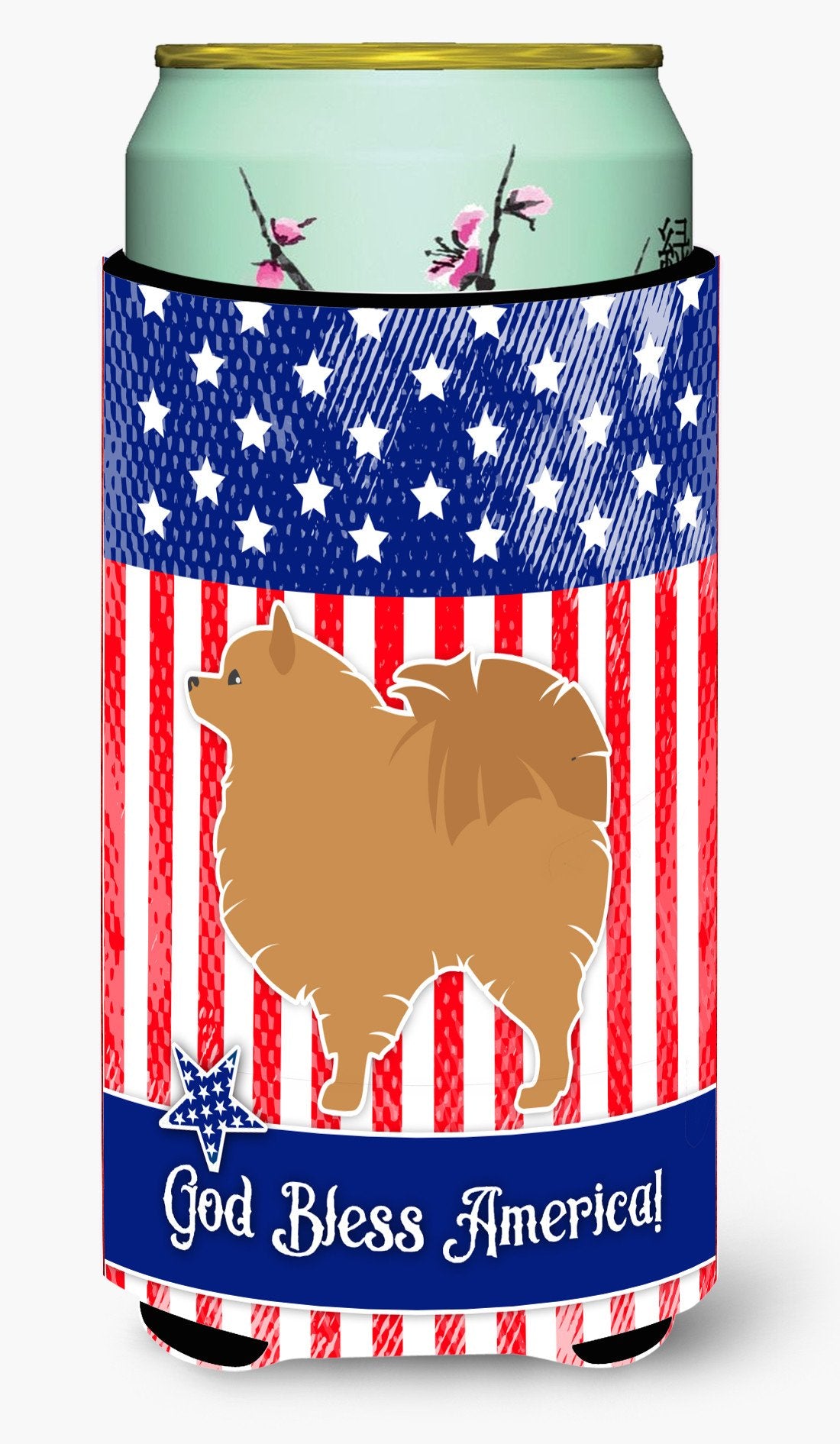 USA Patriotic Pomeranian Tall Boy Beverage Insulator Hugger BB3342TBC by Caroline's Treasures