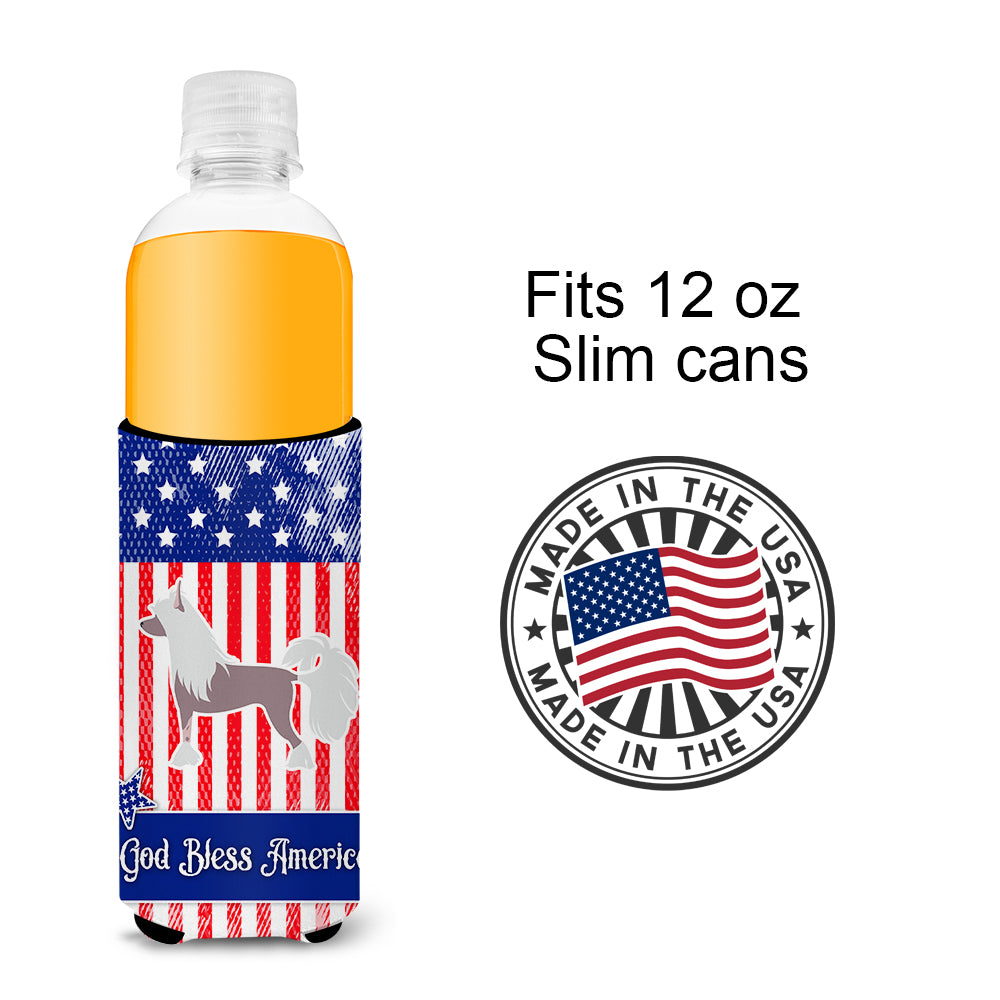 USA Patriotic Chinese Crested  Ultra Hugger for slim cans BB3343MUK