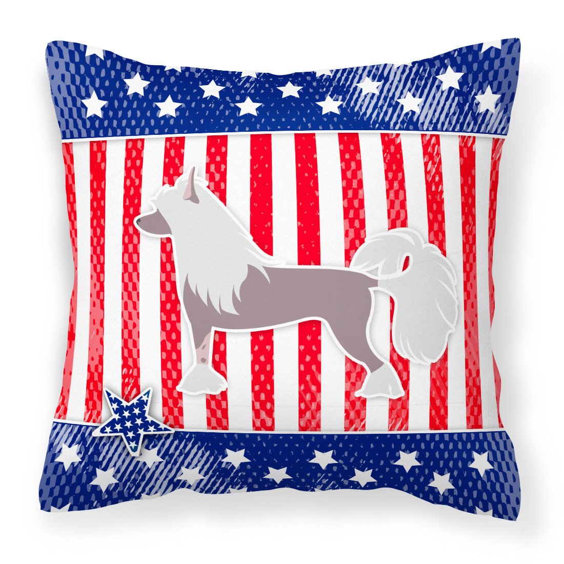 USA Patriotic Chinese Crested Fabric Decorative Pillow BB3343PW1818 by Caroline&#39;s Treasures