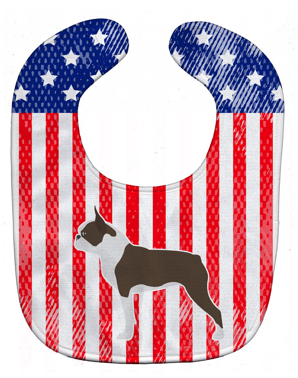 USA Patriotic Boston Terrier Baby Bib BB3344BIB - the-store.com