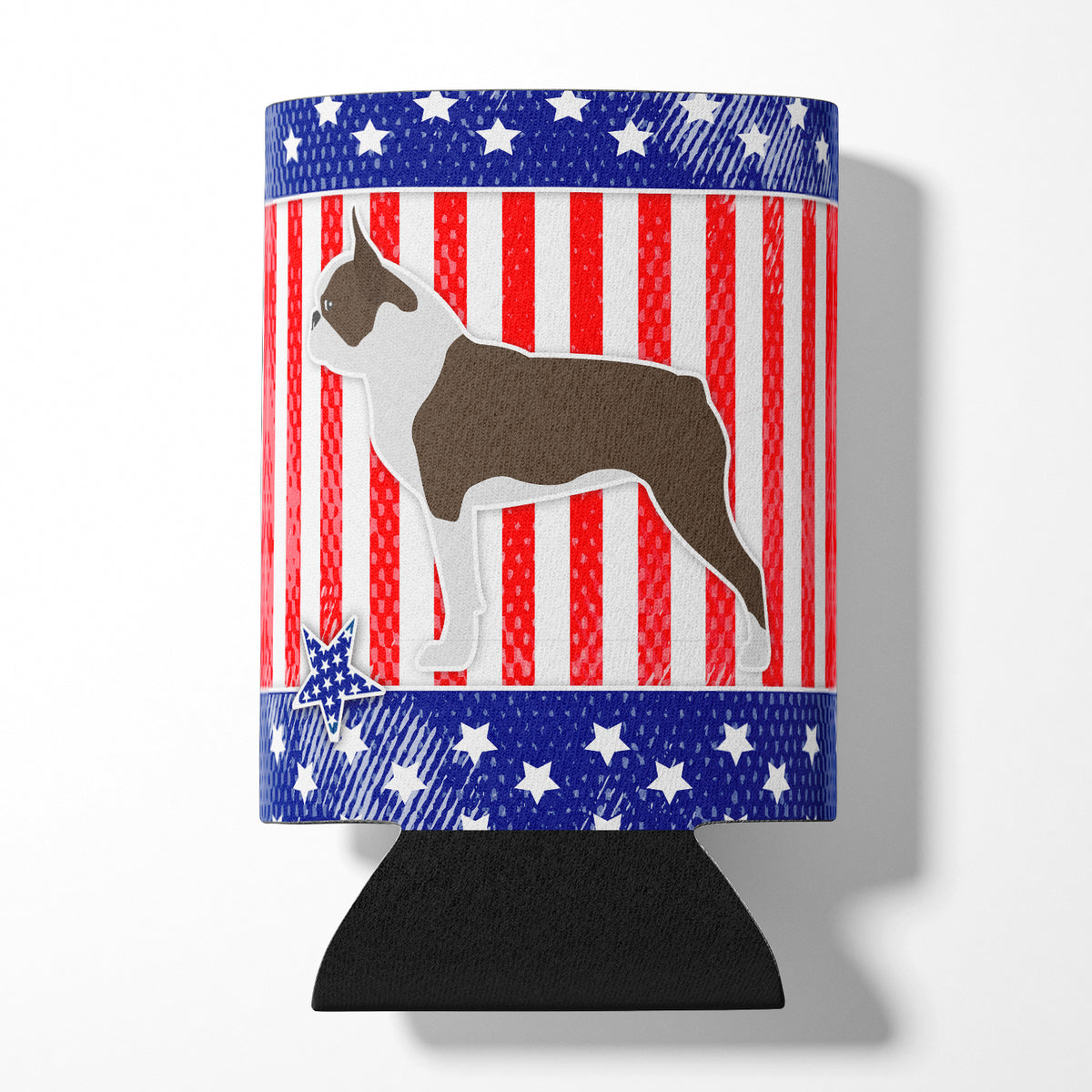 USA Patriotic Boston Terrier Can or Bottle Hugger BB3344CC  the-store.com.