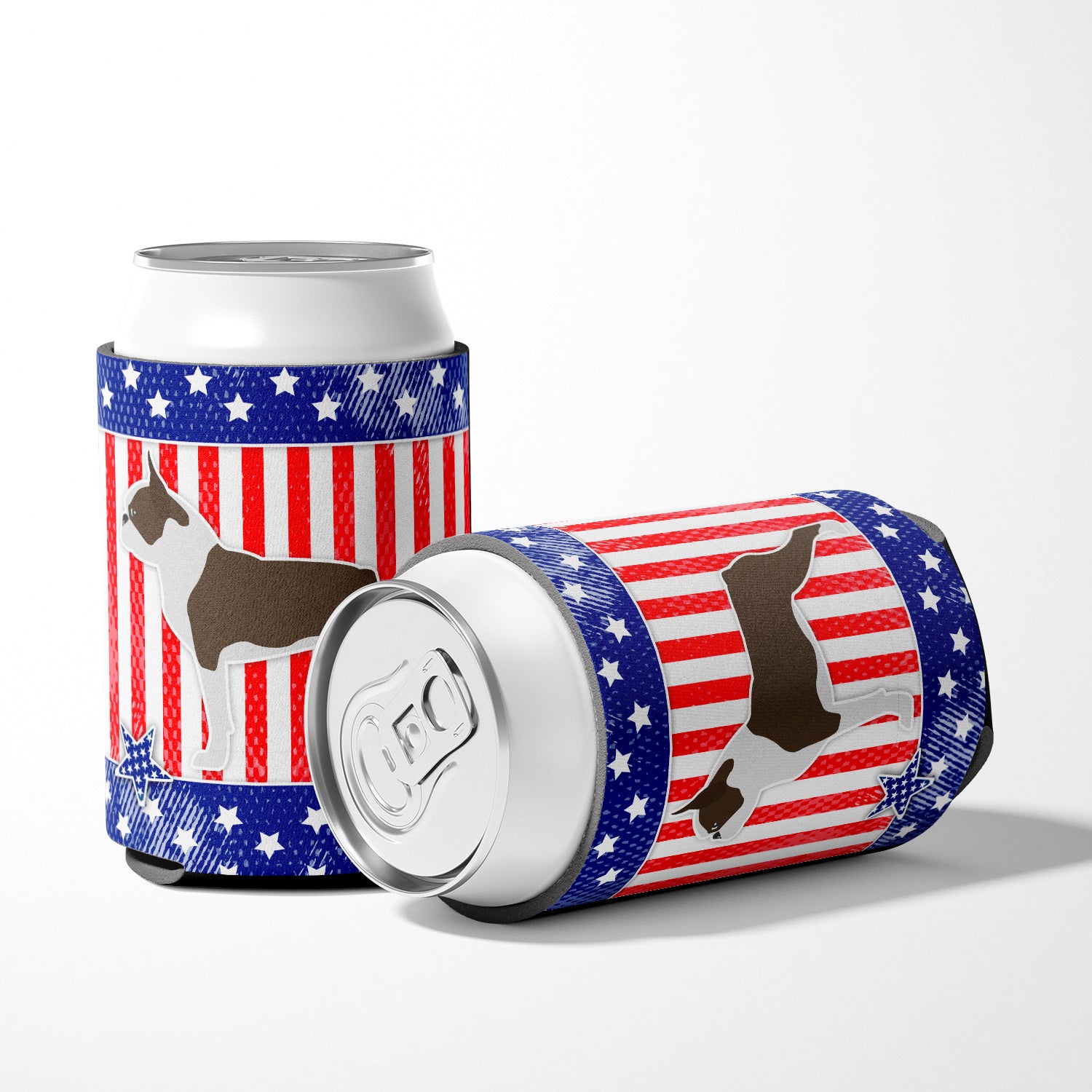 USA Patriotic Boston Terrier Can or Bottle Hugger BB3344CC  the-store.com.