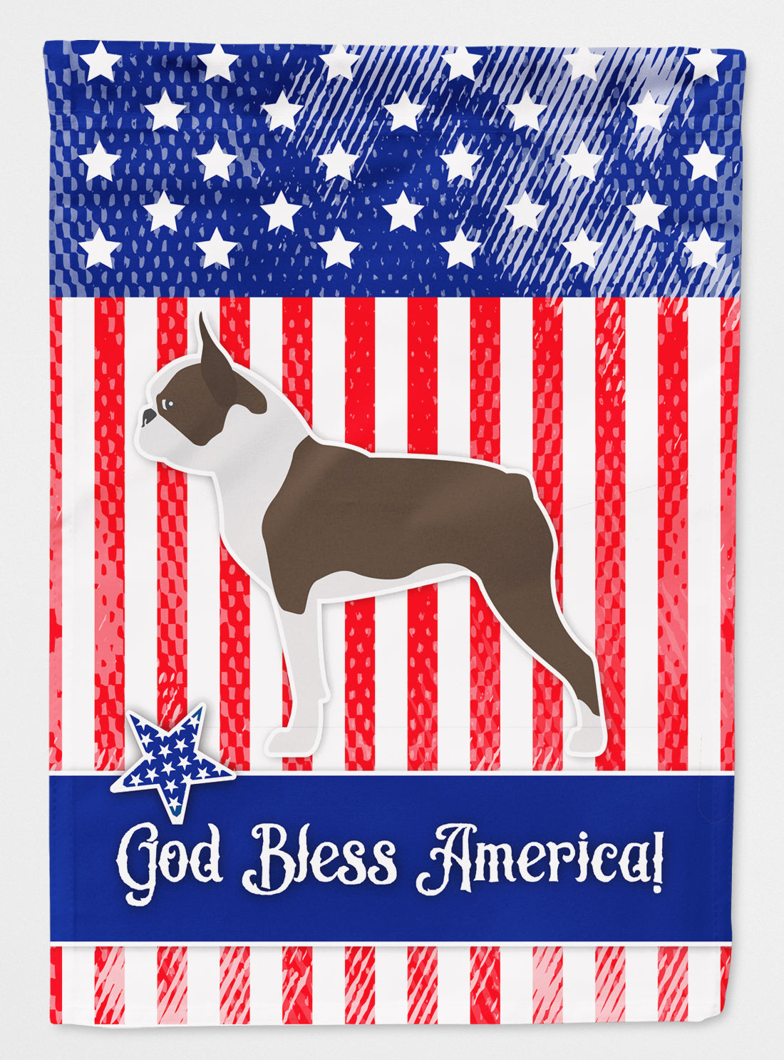 USA Patriotic Boston Terrier Flag Canvas House Size BB3344CHF