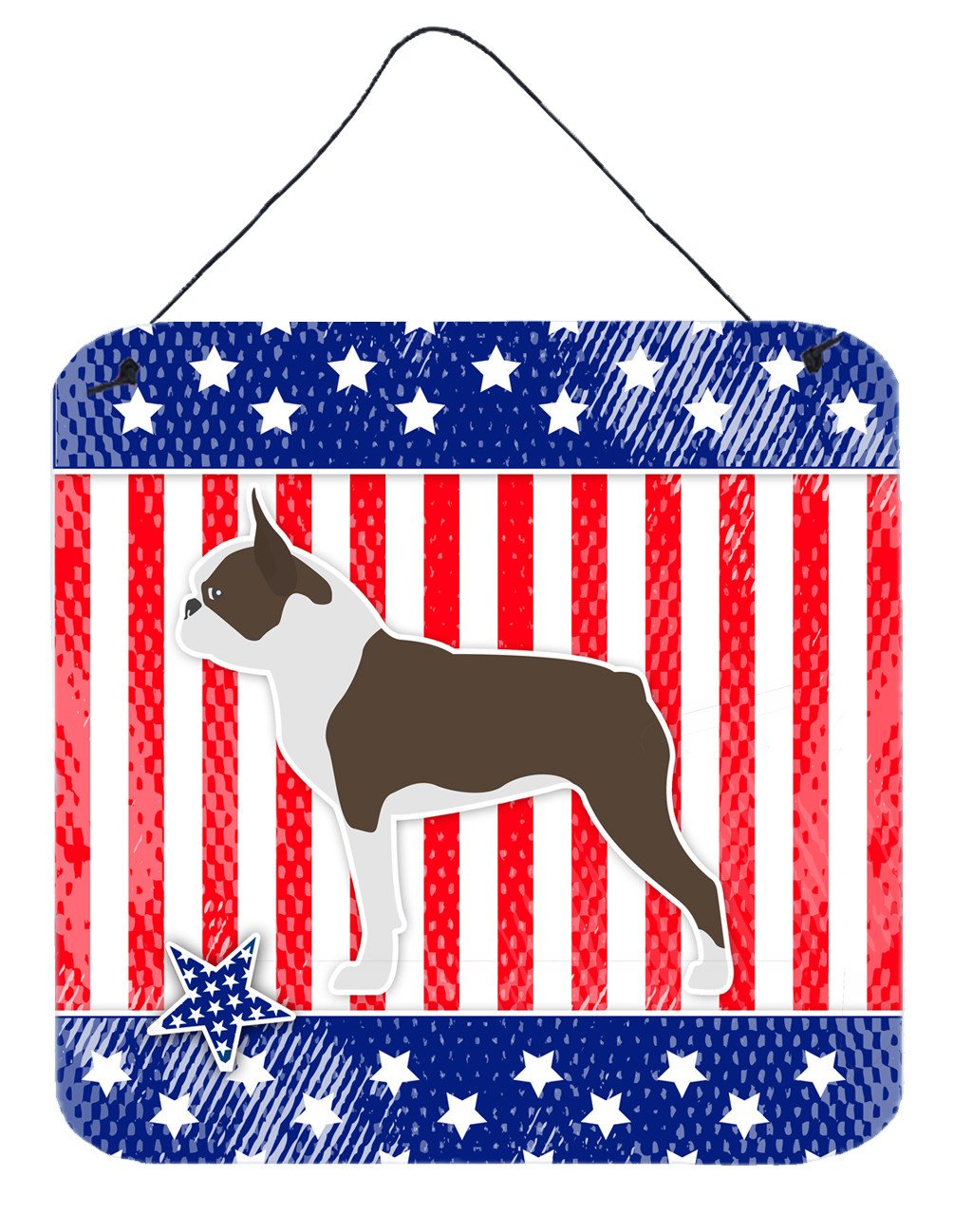 USA Patriotic Boston Terrier Wall or Door Hanging Prints BB3344DS66 by Caroline's Treasures