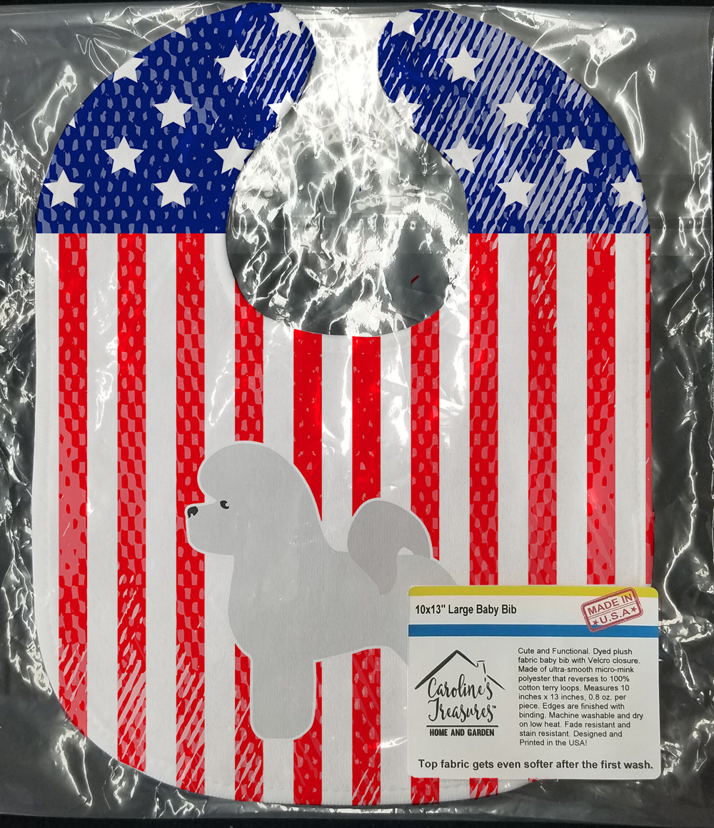 USA Patriotic Bichon Frise Baby Bib BB3345BIB - the-store.com