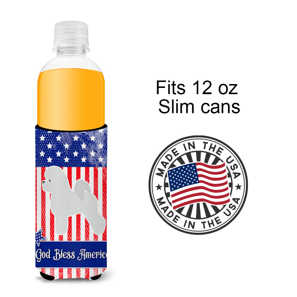 USA Patriotic Bichon Frise  Ultra Hugger for slim cans BB3345MUK