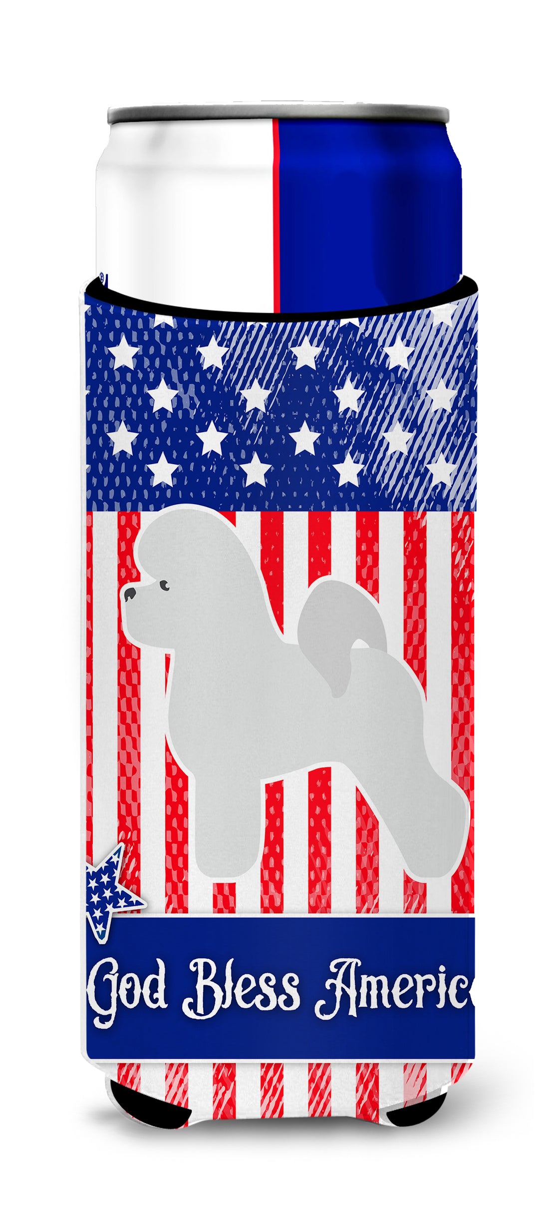 USA Patriotic Bichon Frise  Ultra Hugger for slim cans BB3345MUK  the-store.com.