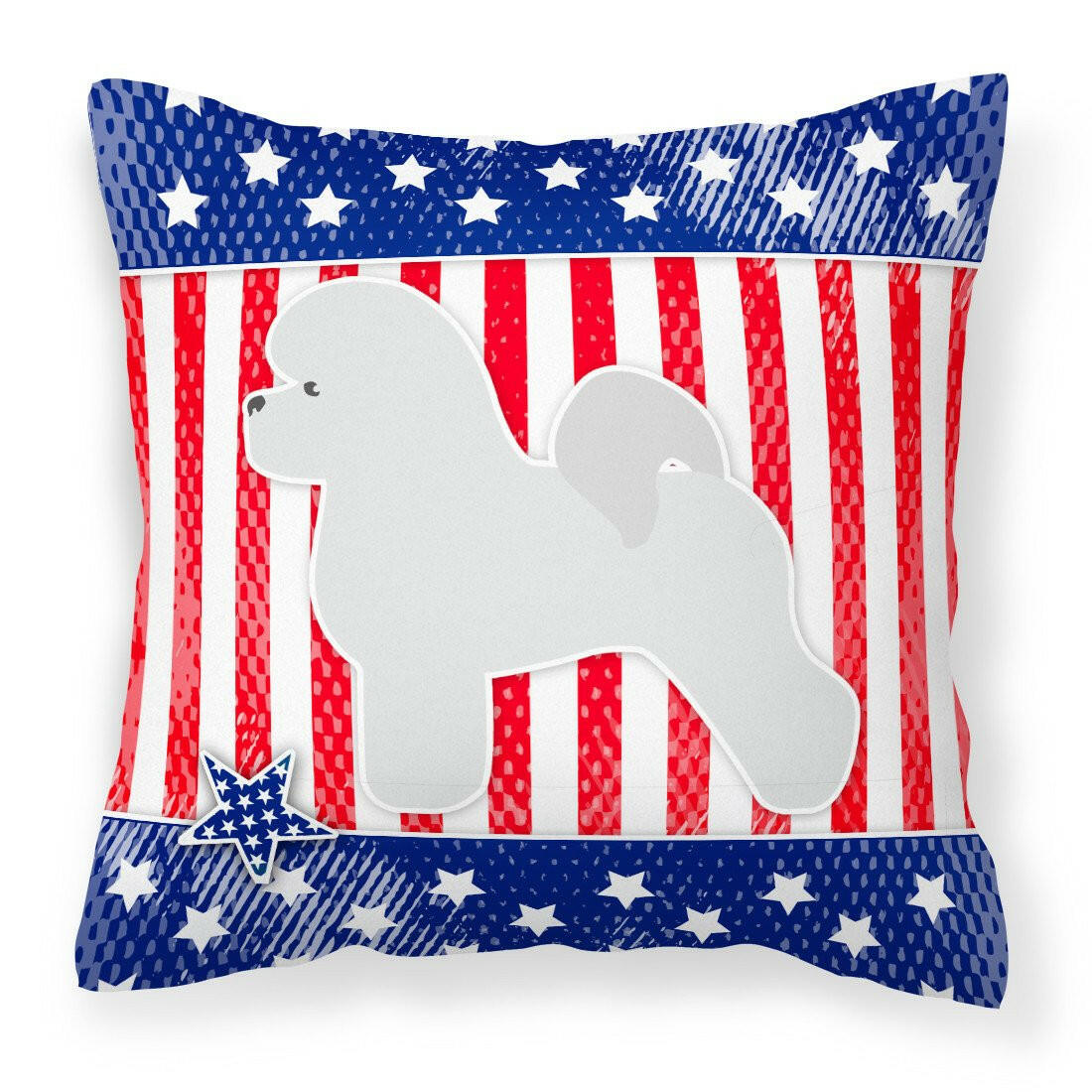 USA Patriotic Bichon Frise Fabric Decorative Pillow BB3345PW1818 by Caroline&#39;s Treasures