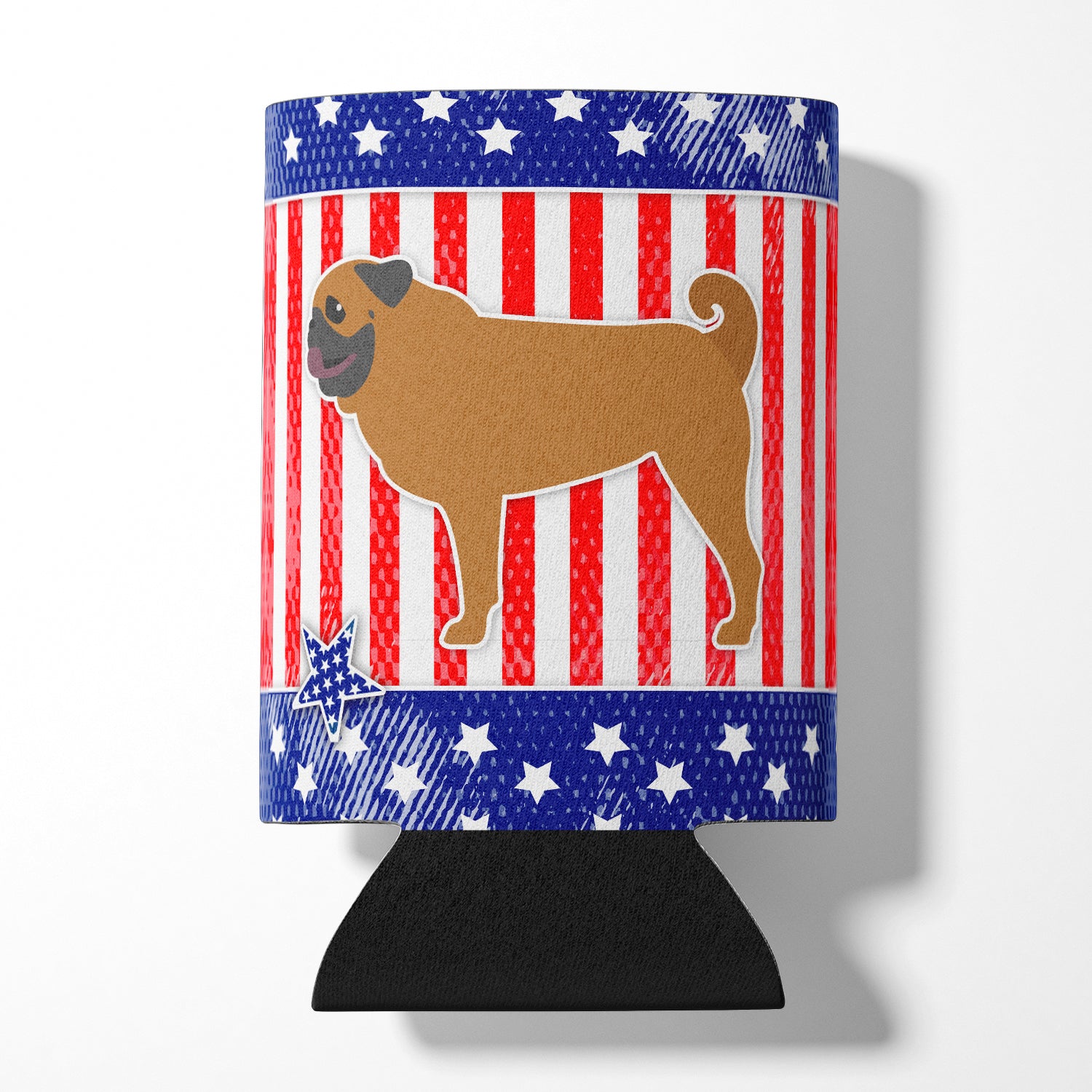 USA Patriotic Pug Can or Bottle Hugger BB3347CC