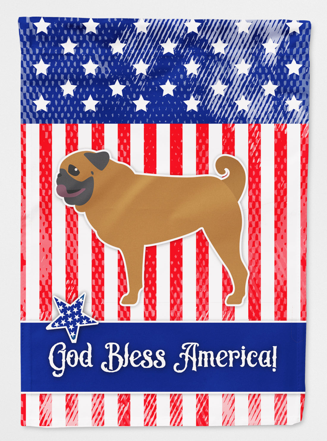 USA Patriotic Pug Flag Canvas House Size BB3347CHF  the-store.com.