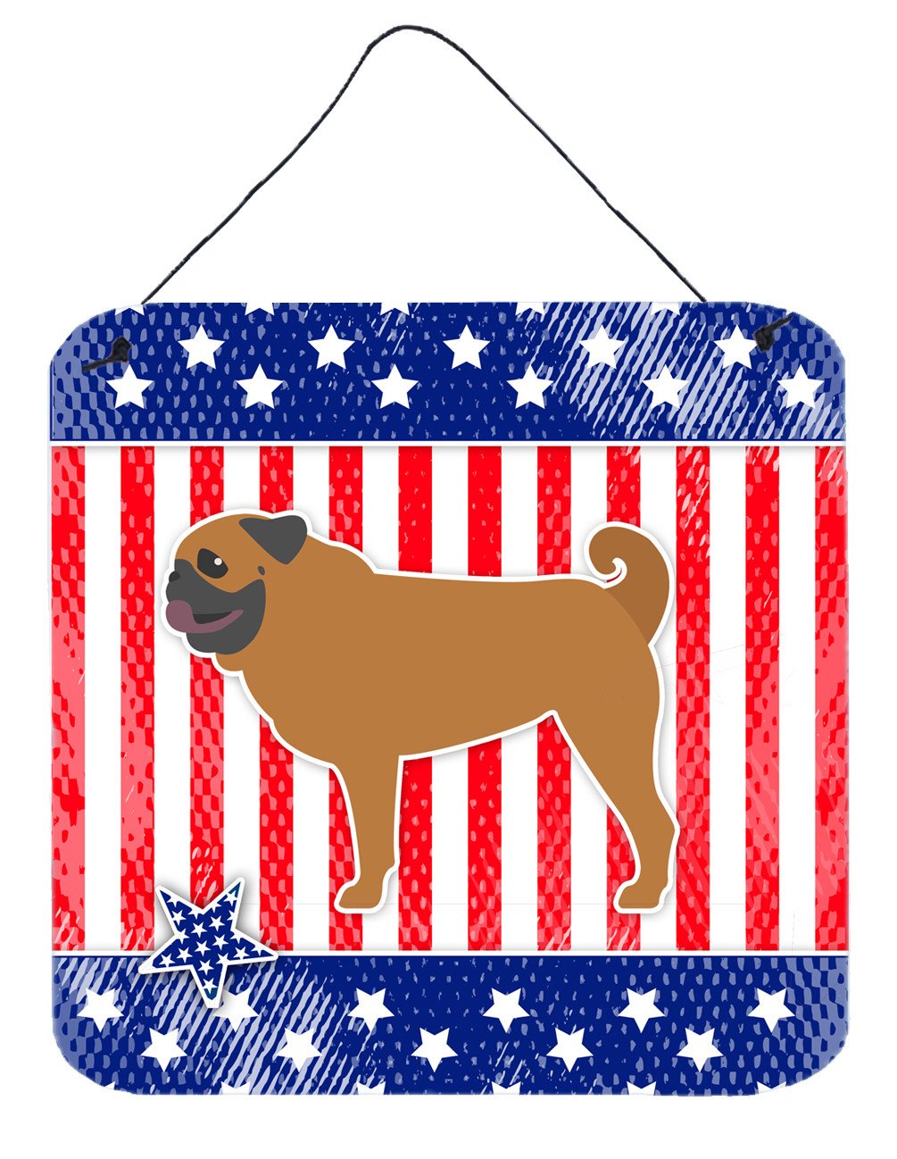 USA Patriotic Pug Wall or Door Hanging Prints BB3347DS66 by Caroline&#39;s Treasures