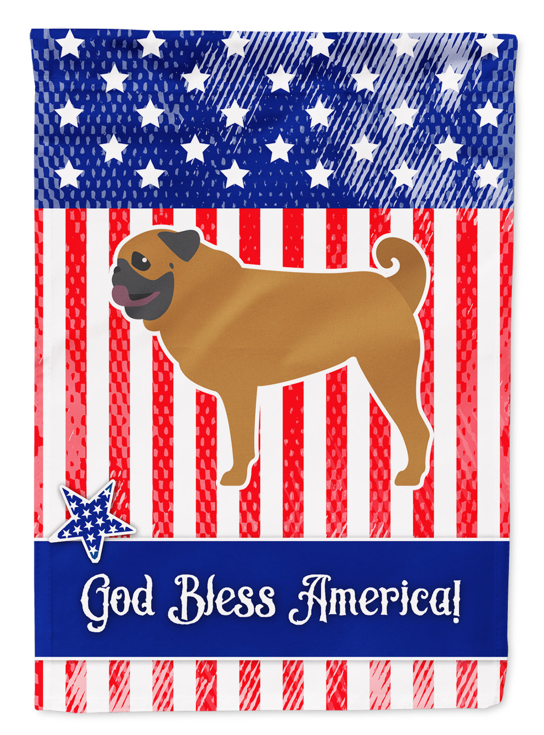USA Patriotic Pug Flag Garden Size BB3347GF  the-store.com.