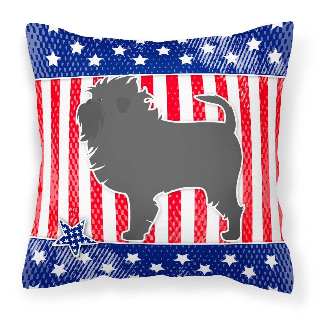 USA Patriotic Affenpinscher Fabric Decorative Pillow BB3348PW1818 by Caroline&#39;s Treasures