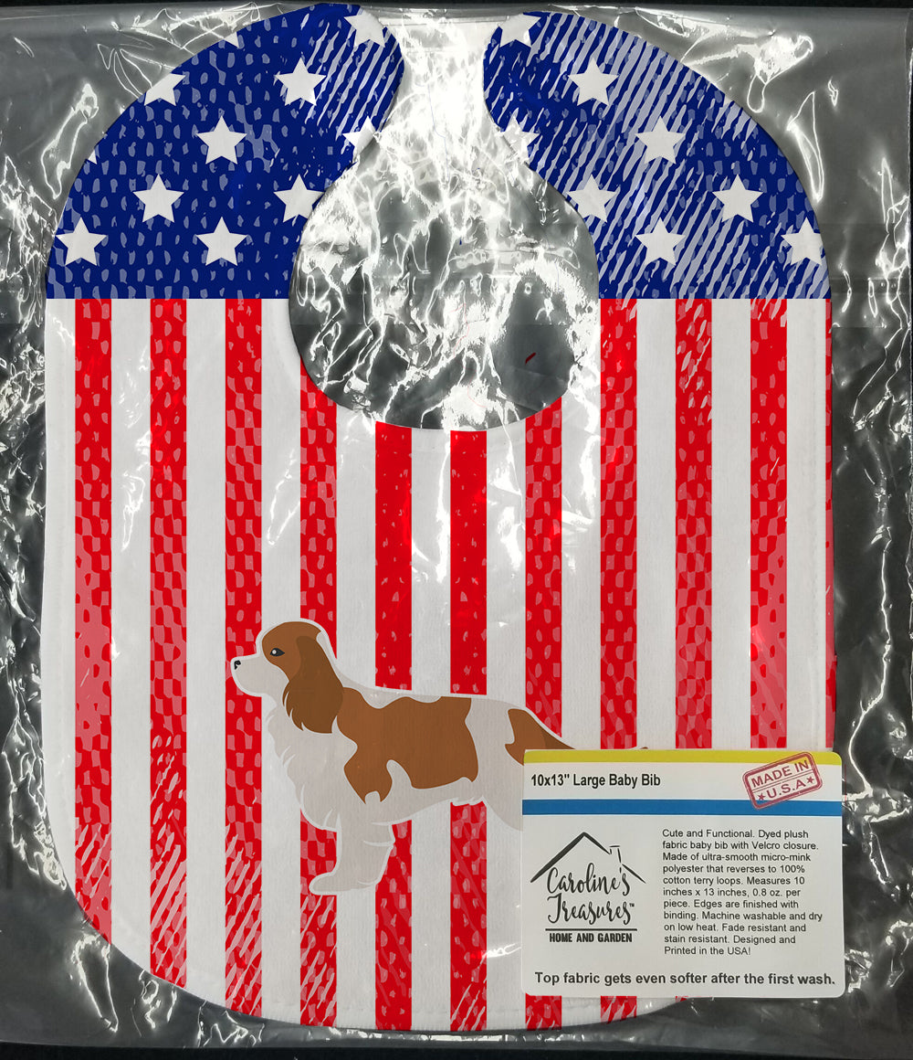 USA Patriotic Cavalier King Charles Spaniel Baby Bib BB3349BIB - the-store.com