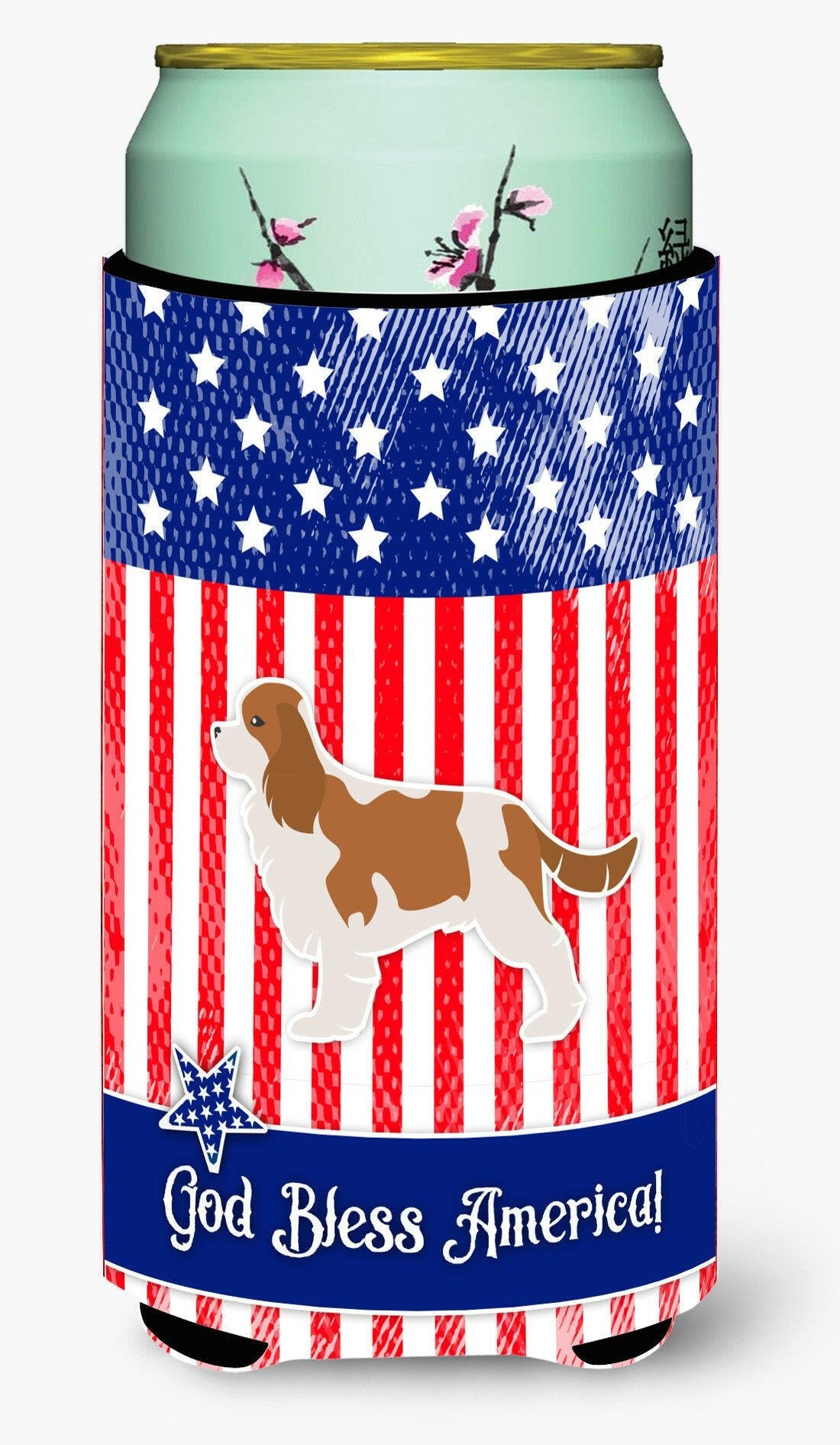 USA Patriotic Cavalier King Charles Spaniel Tall Boy Beverage Insulator Hugger BB3349TBC by Caroline&#39;s Treasures