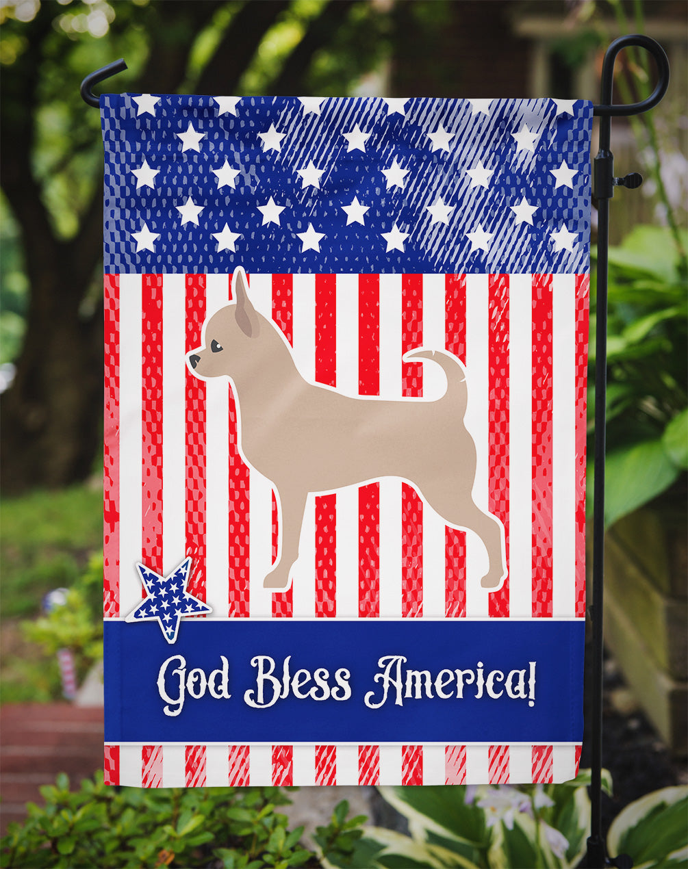 USA Patriotic Chihuahua Flag Garden Size BB3350GF